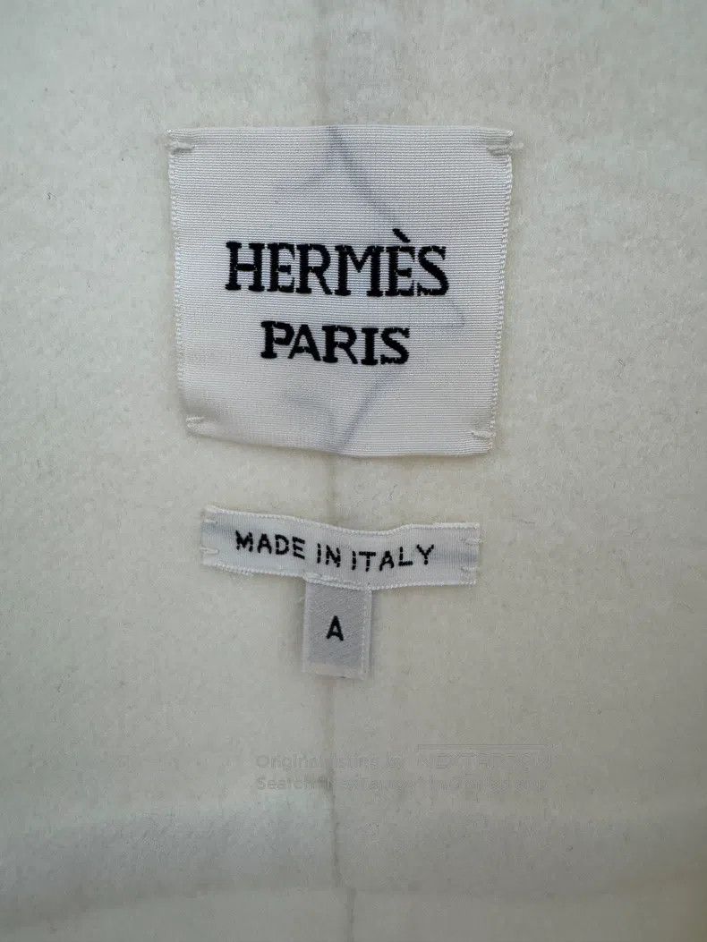 Hermes Hermes White Cashmere Fringe Coat with Hood and Waist Cinc Size XXS / US 00 / IT 34 - 5 Thumbnail