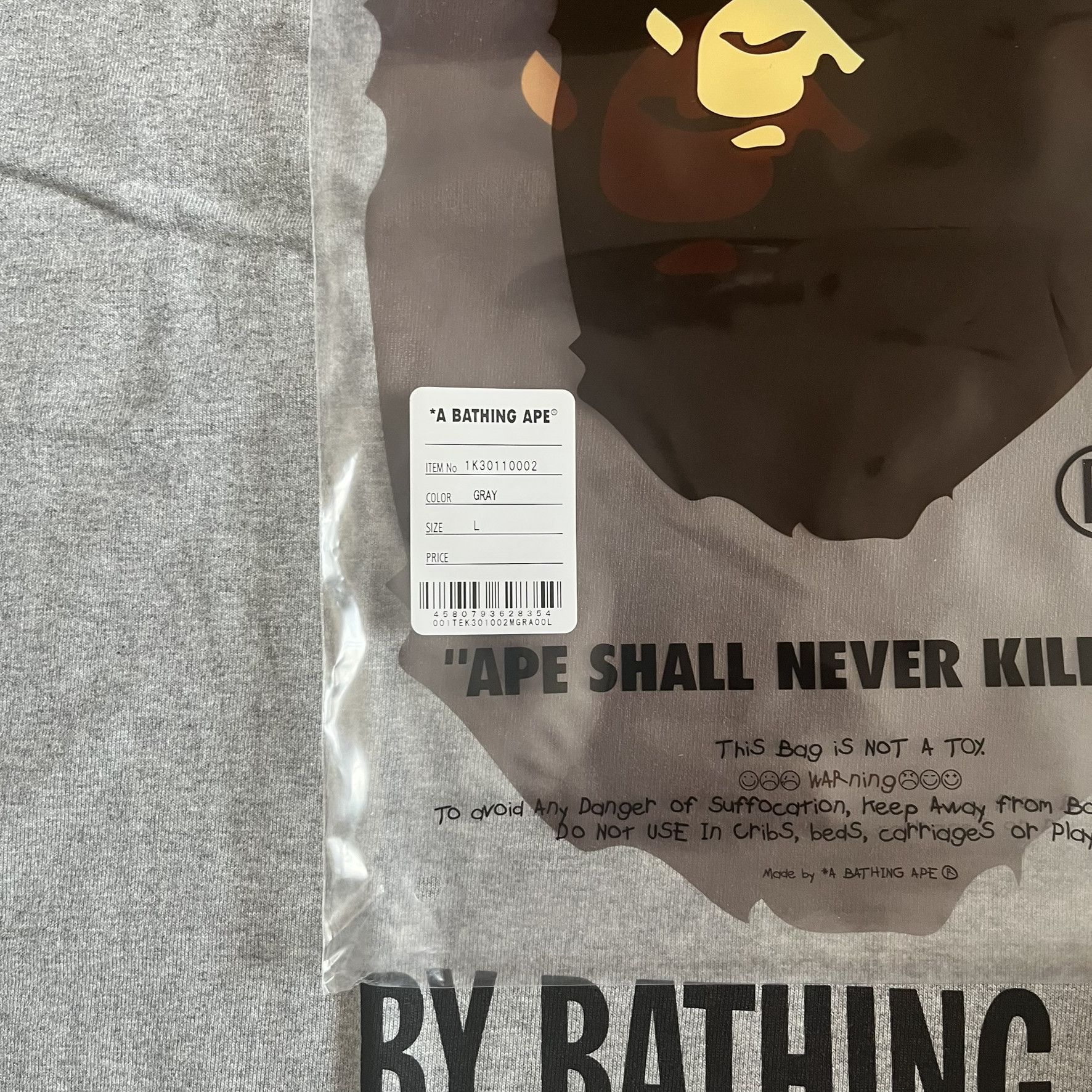 Bape Bape By Bathing Ape Gray Tee Large Size US L / EU 52-54 / 3 - 8 Thumbnail