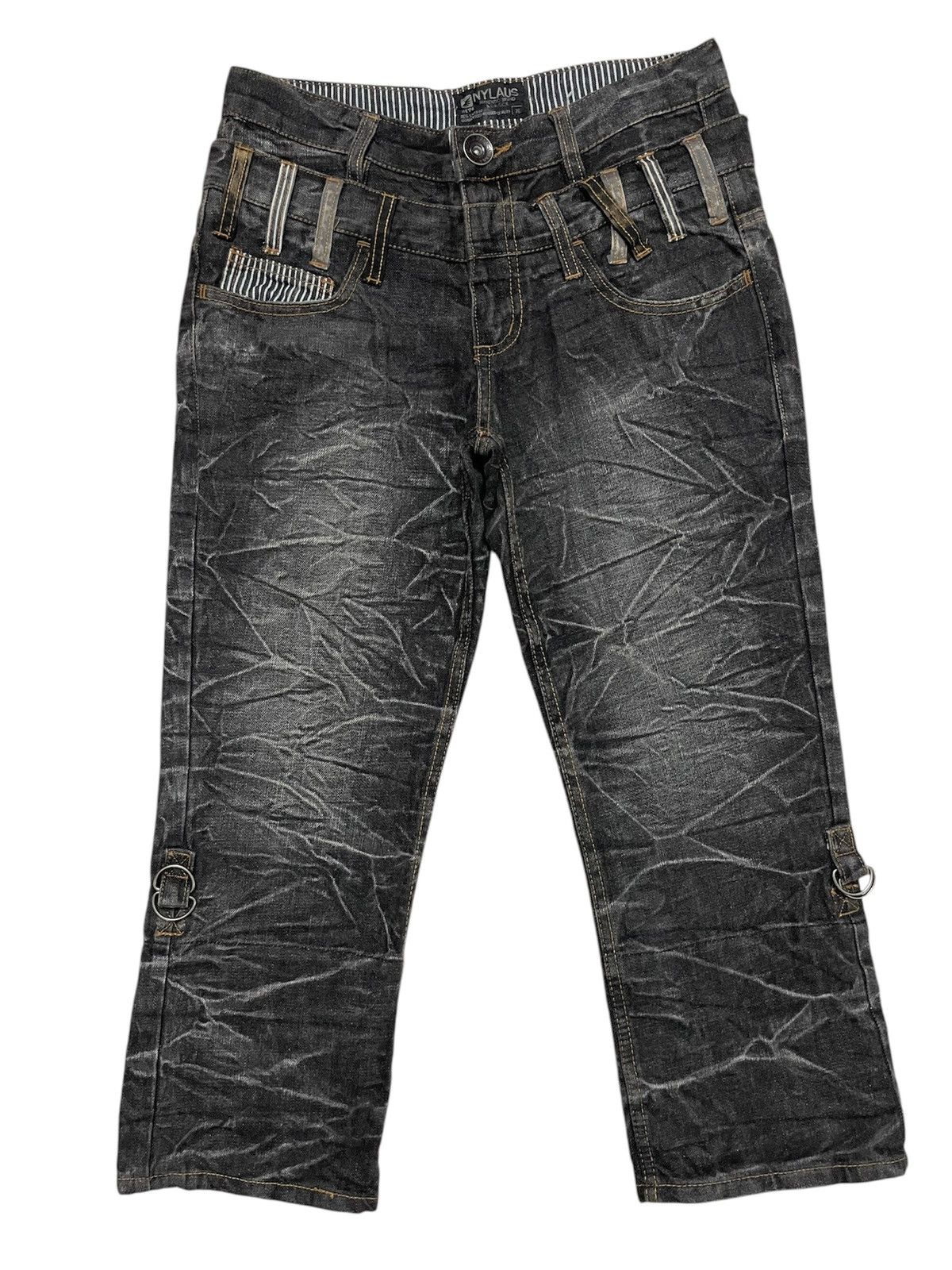 Hysteric Glamour × Vintage Nylaus Double waist Clawmark Trim Twist Leg Jeans Size US 30 / EU 46 - 2 Thumbnail