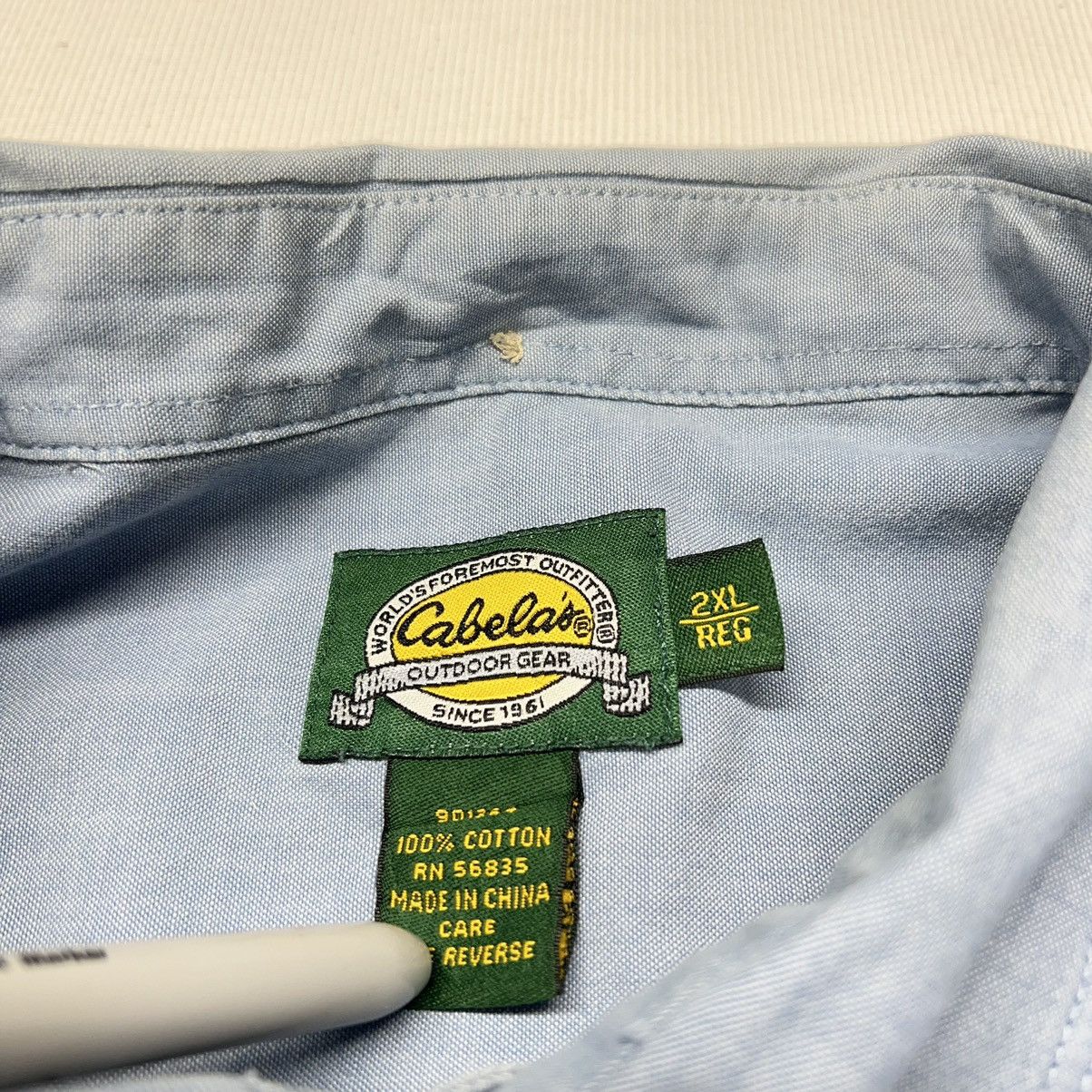 Cabelas × Vintage Cabelas Button Down Shirt Blue Short Sleeve Outdoor Gear Size US XXL / EU 58 / 5 - 5 Thumbnail