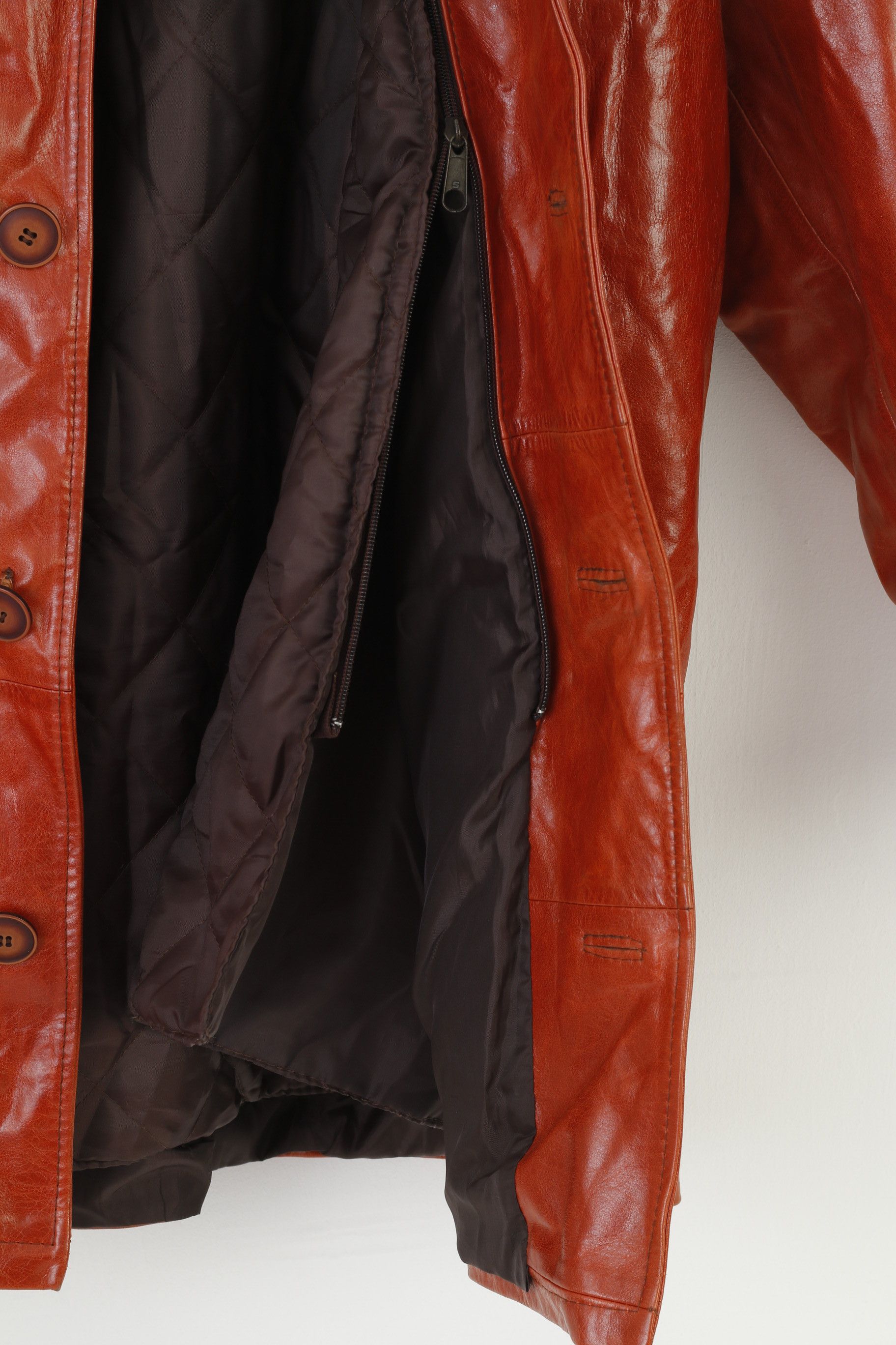 Vintage Laguna Men M Leather Jacket Brick Shiny Streetwear 0153 Size US M / EU 48-50 / 2 - 7 Thumbnail