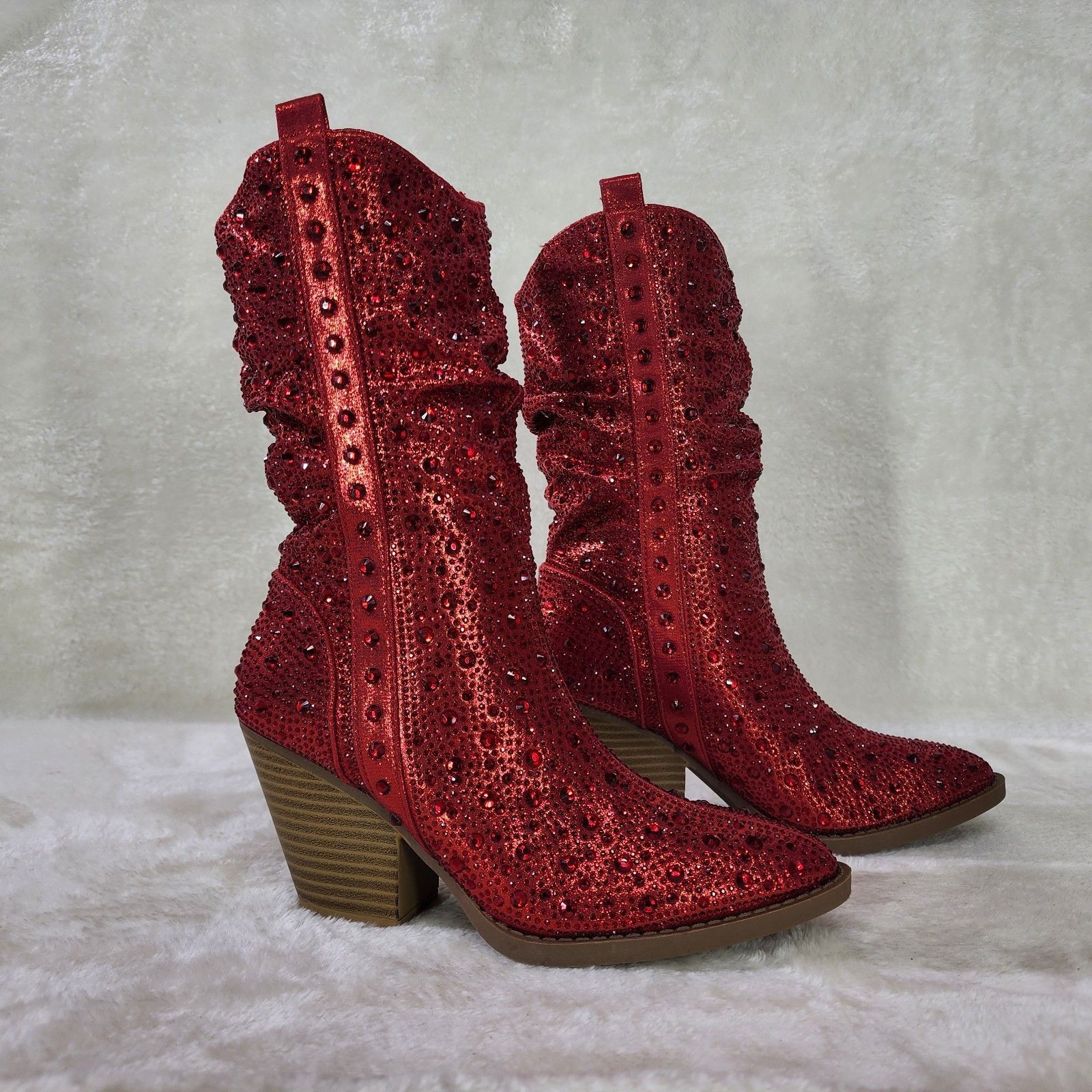 Other Angel Riders Country Glam Western Cowgirl Slouch Boots Metal Size US 7 / IT 37 - 8 Thumbnail
