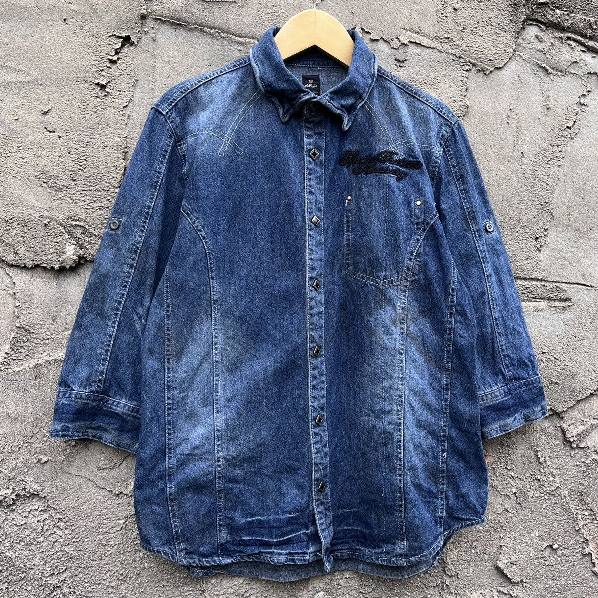 Japanese Brand Semantic design Biker shirt Blue indigo Hidden Pocket Size US L / EU 52-54 / 3 - 7 Thumbnail