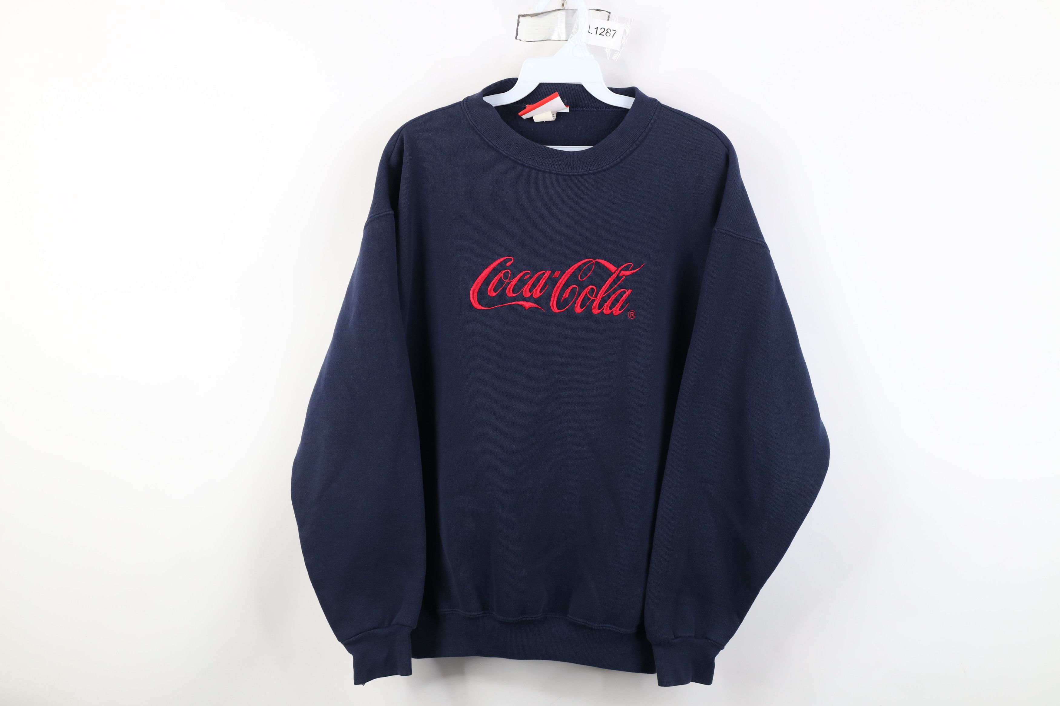 Coca Cola Vintage 90s Coca Cola Spell Out Script Sweatshirt Blue USA Size M / US 6-8 / IT 42-44 - 1 Thumbnail