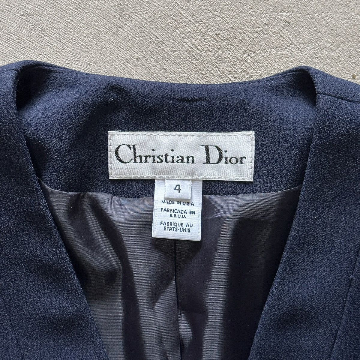 Dior vintage christian dior navy blue blazer Size S / US 4 / IT 40 - 3 Thumbnail