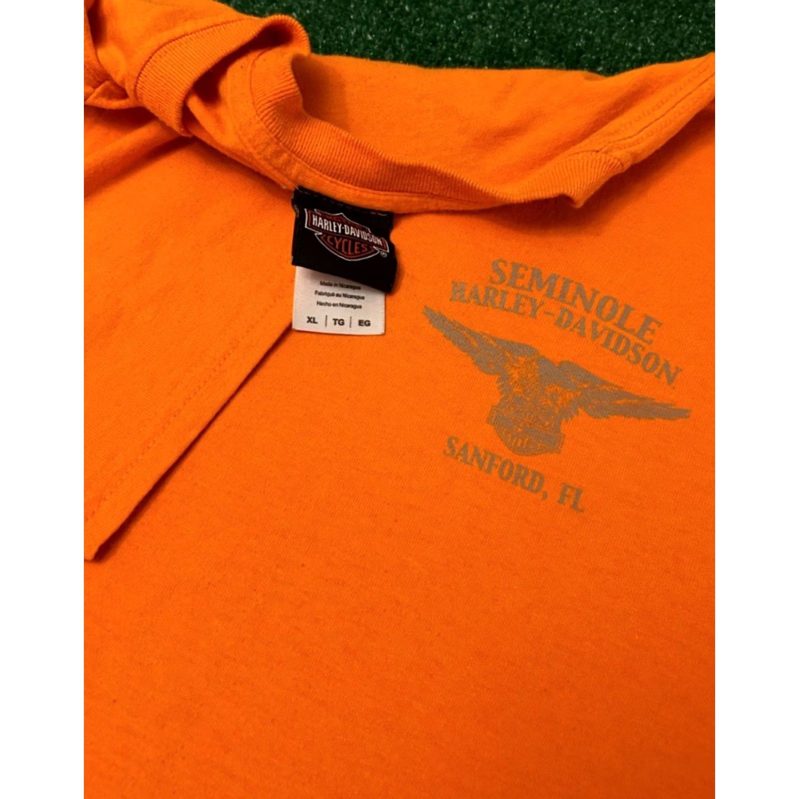 Harley Davidson VINTAGE Harley Davidson Shirt Mens XL Orange Biker Florida 2016 Y2K VTG Size US XL / EU 56 / 4 - 3 Thumbnail