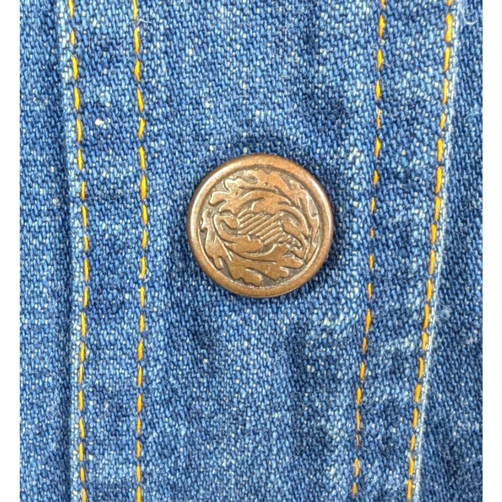 Denime Vintage Foxmoor Western Denim Shirt Dress 5/6 Blue Duster Collar 1970s Jeans Dagger Look Mens Womens Boys Girls Size 27" / US 4 / IT 40 - 4 Thumbnail