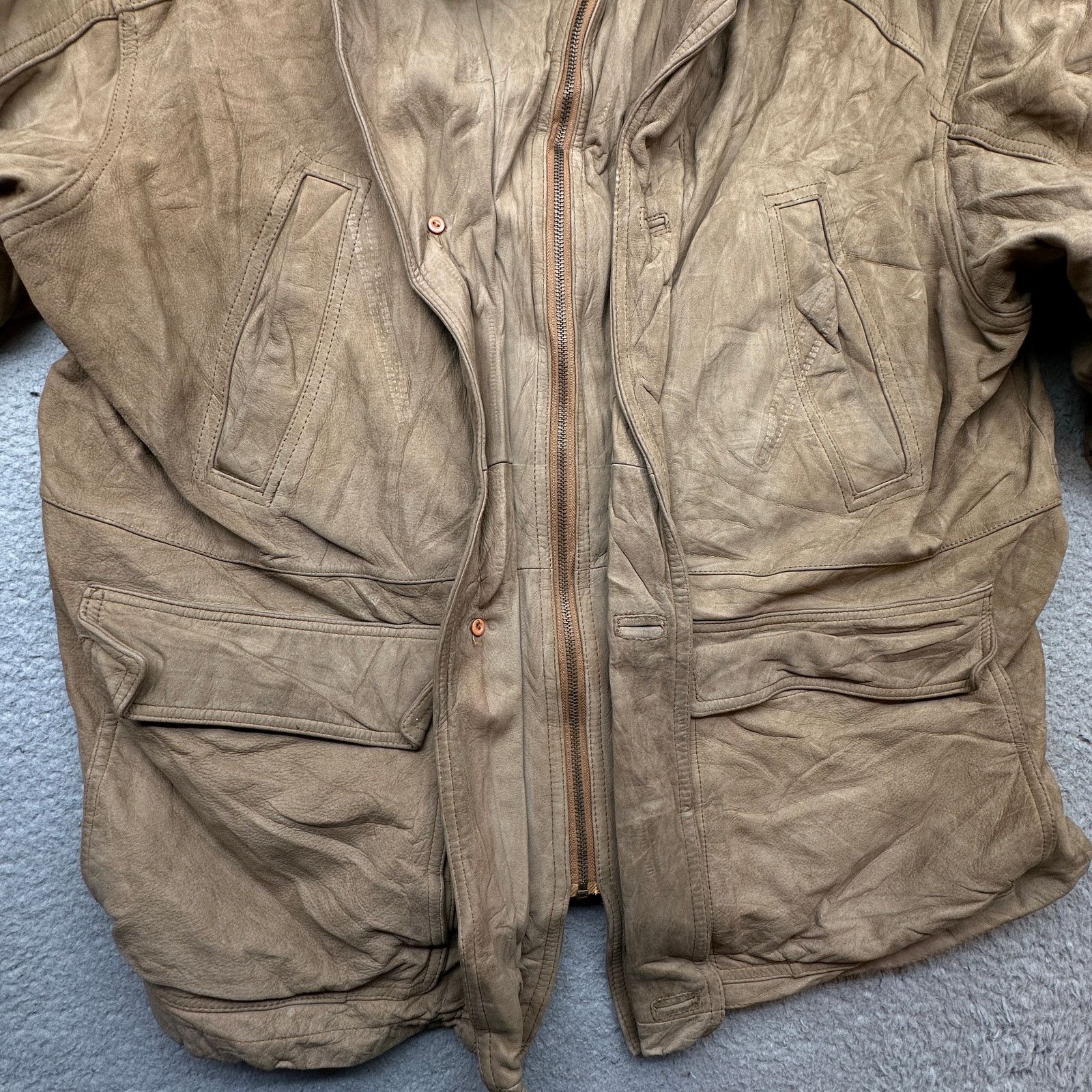 Reed Vintage Reed Leather Barn Chore Coat Jacket XL Khaki Butter Size US XL / EU 56 / 4 - 8 Thumbnail