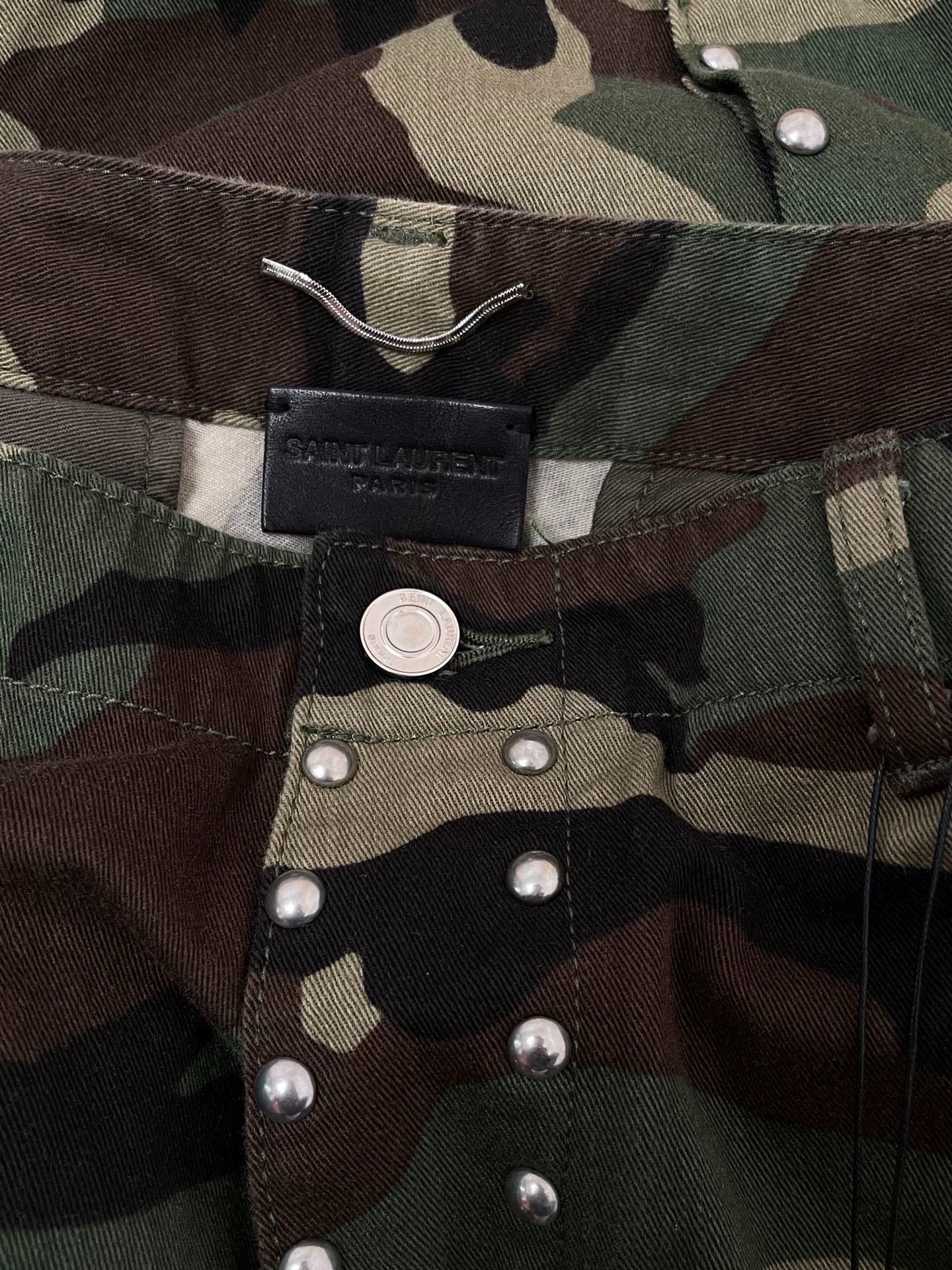Saint Laurent Paris SLP Camouflage Cargo Shorts S Size US 29 - 3 Thumbnail