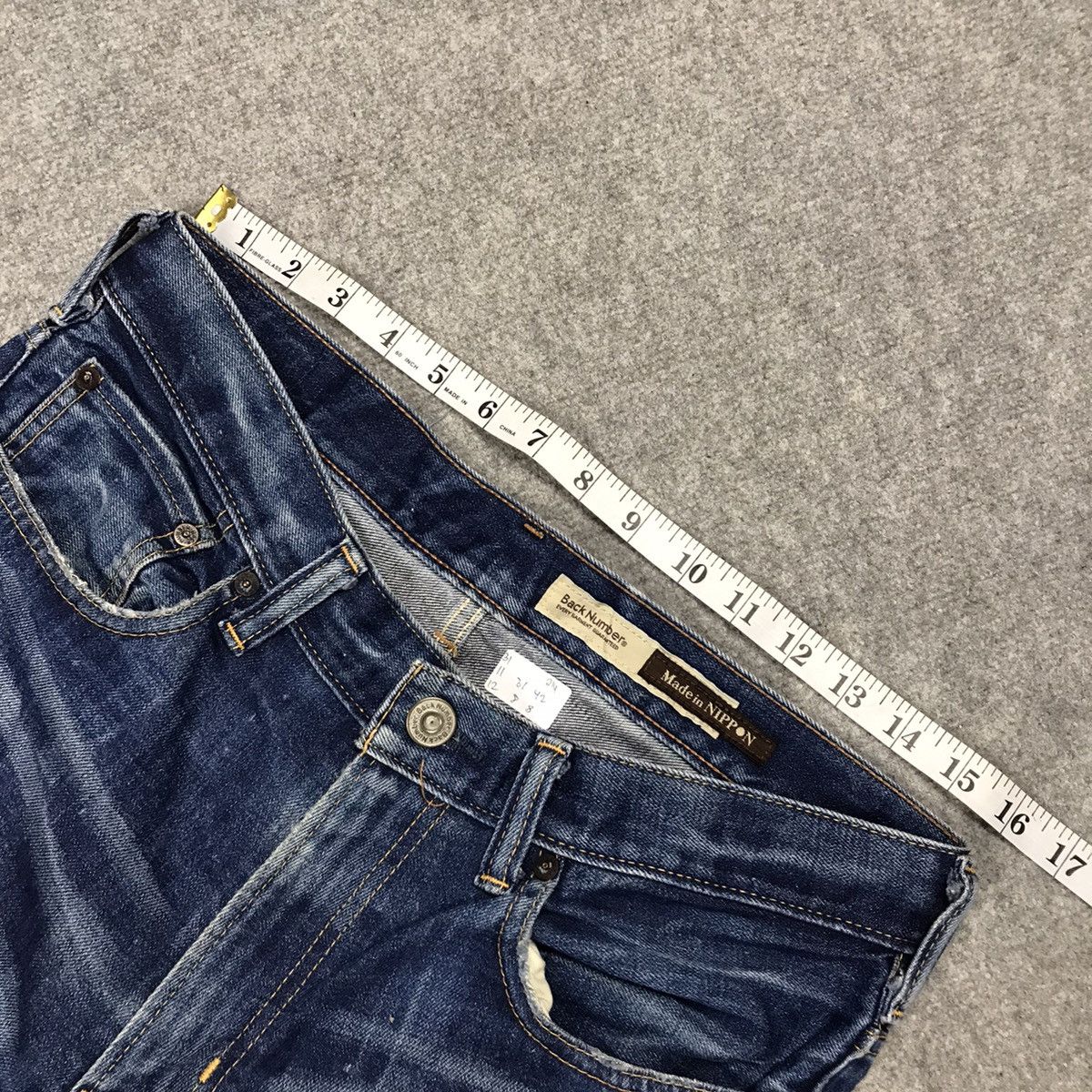 Japanese Brand DISTRESSED DENIM BACK NUMBER JAPAN JEANS PANTS Size US 31 - 22 Thumbnail