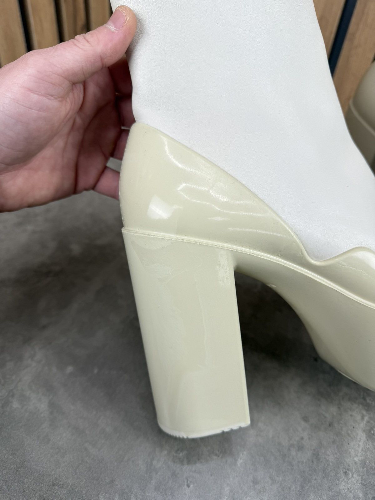 Peter Do at.kollektive x Peter Do Leather Platform Ankle Boots White Size US 10 / IT 40 - 8 Thumbnail