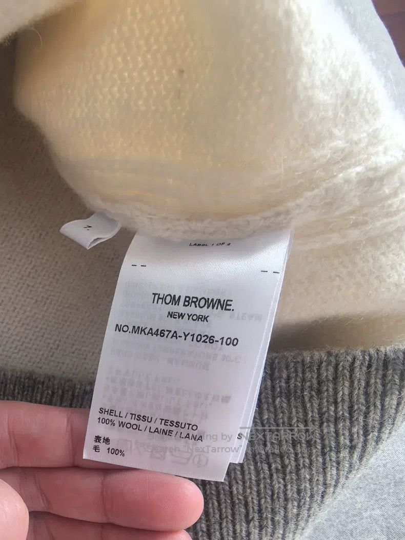 Thom Browne Thom Browne Contrast Color Sweater Beige and Grey Size US S / EU 44-46 / 1 - 8 Thumbnail