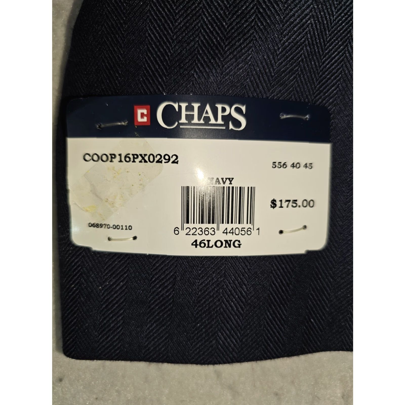 Chaps NWTs CHAPS by RALPH LAUREN Signature 2-Button Blazer Suit Coat Mens Size 46 Long Blue MSRP 175.00 Size 46R - 6 Thumbnail