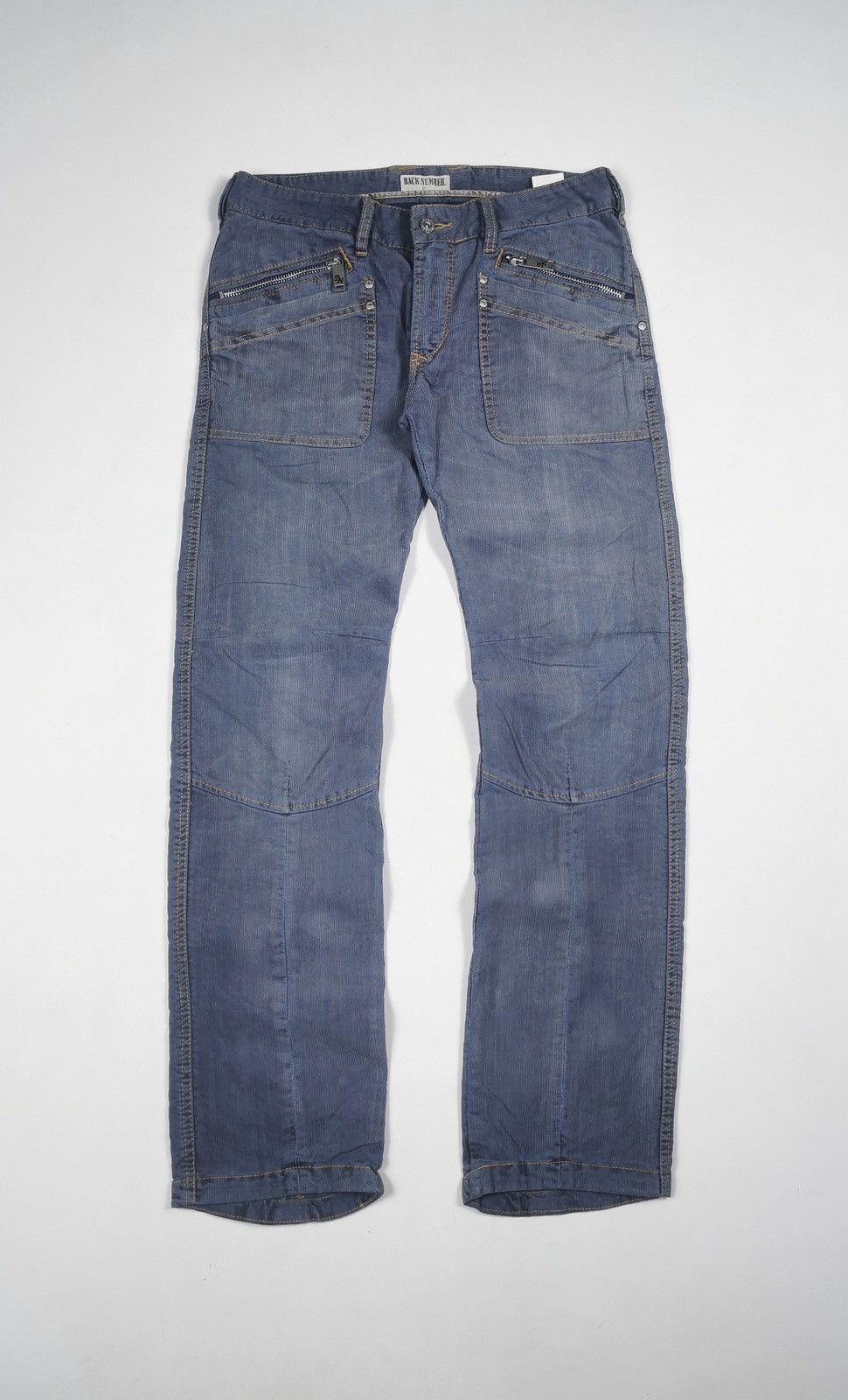 Japanese Brand Corduroy Back Number Japan Zipper Patch Pocket Jeans Size US 30 / EU 46 - 3 Thumbnail
