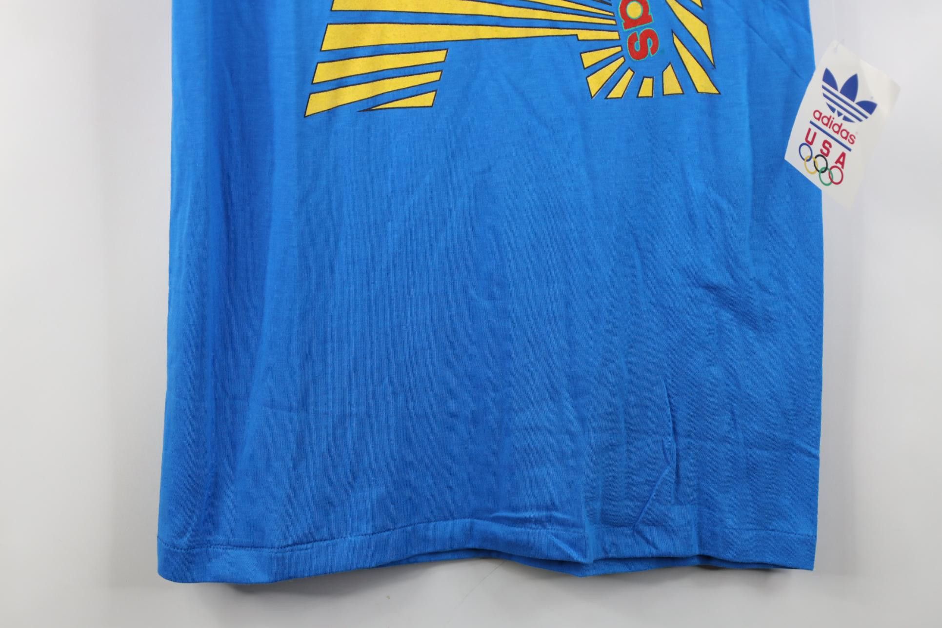 Adidas Deadstock Vintage 80s Adidas 1988 Olympics Sunburst T-Shirt Size US M / EU 48-50 / 2 - 3 Thumbnail