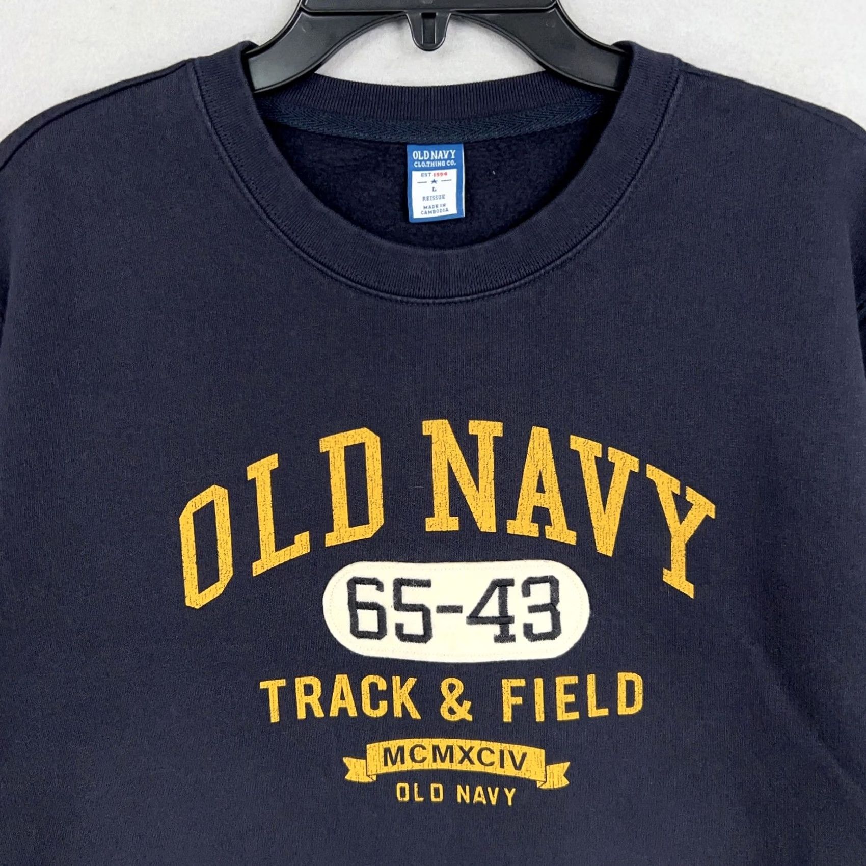 Old Navy Old Navy Sweatshirt Mens Large Blue Track Field Crew Pullover Athletic Varsity Size US L / EU 52-54 / 3 - 2 Thumbnail