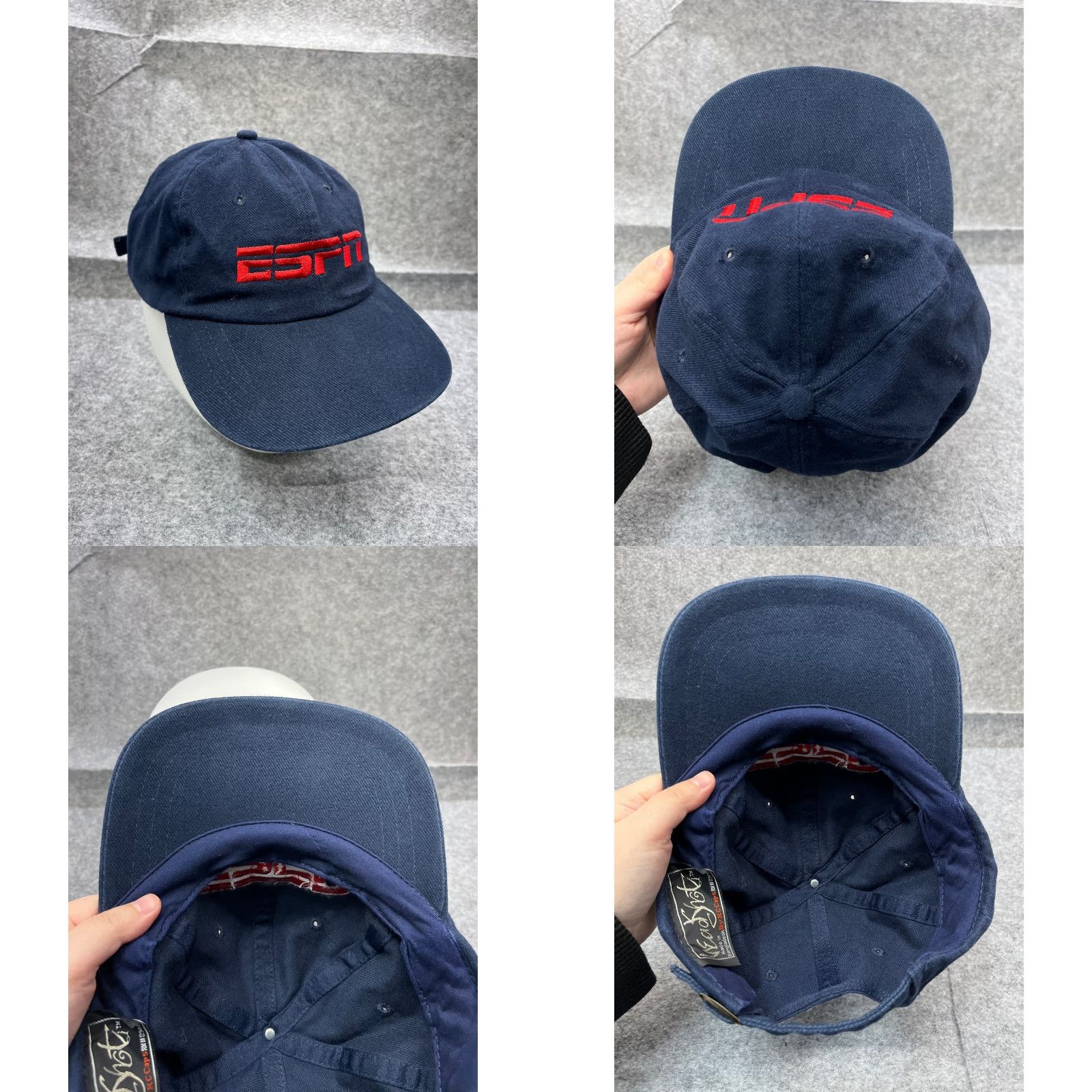Chanel HeadShot ESPN Hat Cap Strap Back Adult One Size Blue Red Cotton Sports Channel Baseball Cap Mens Size ONE SIZE - 8 Thumbnail