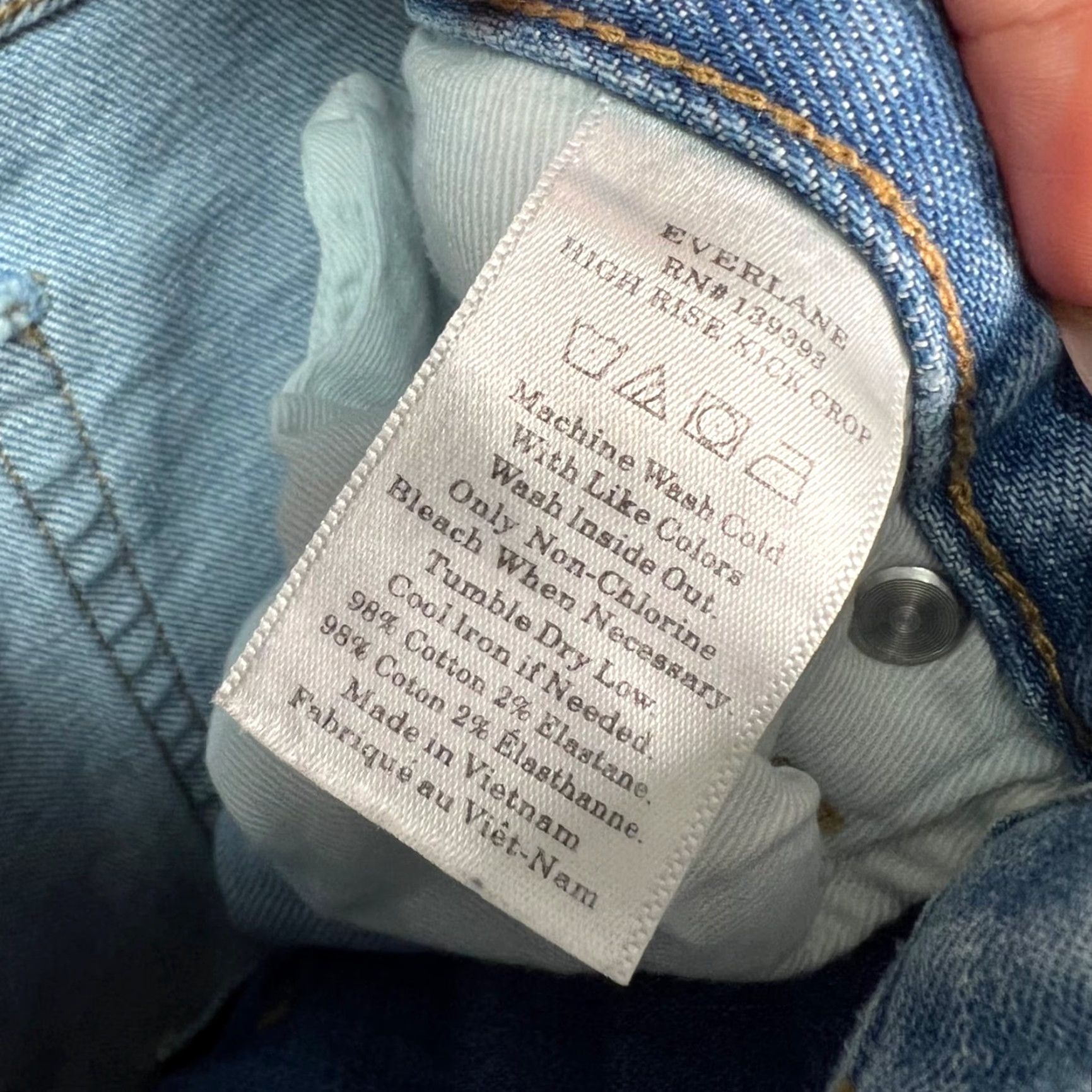Everlane Everlane Jeans Womens 30 High-Rise Light Wash Straight Leg With Raw Hem 5-Pocket Denim Cotton Blue Mens? Size 30" / US 8 / IT 44 - 4 Thumbnail
