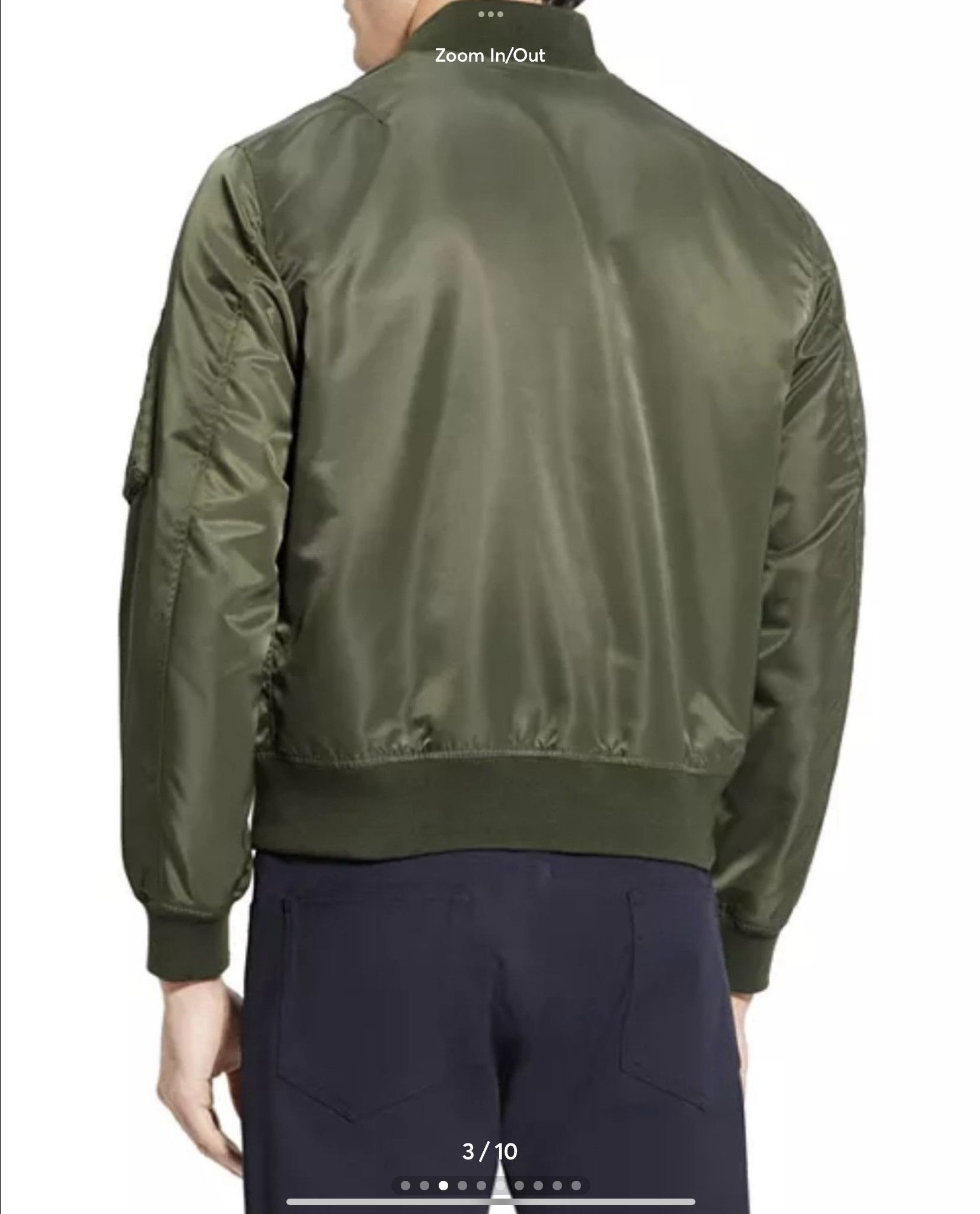 Theory Theory Men’s Flight Bomber Jacket Dark Olive Size US M / EU 48-50 / 2 - 3 Thumbnail