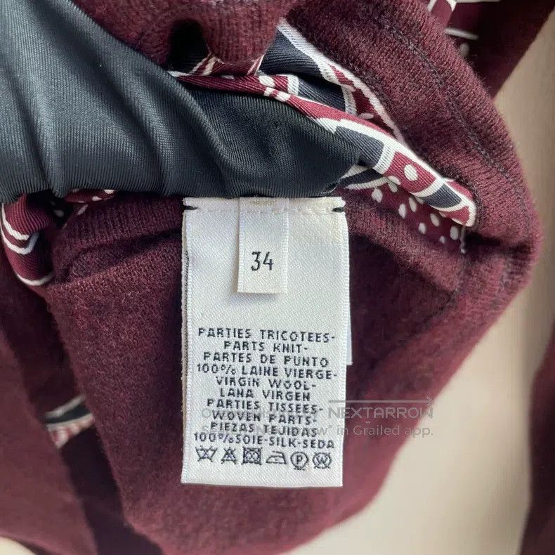 Hermes Hermes Burgundy Silk and Wool Knit Sweater Size XXS / US 00 / IT 34 - 5 Thumbnail