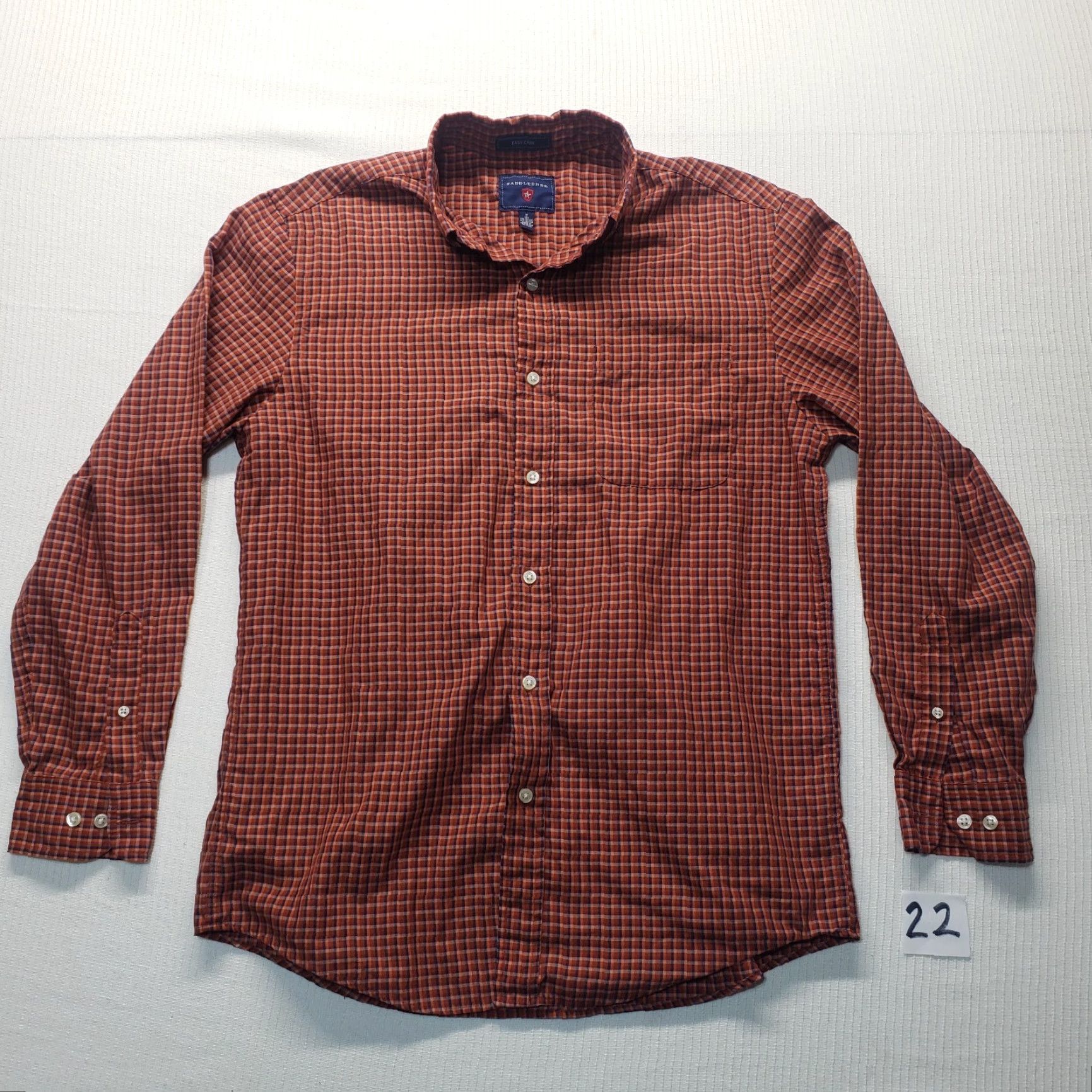 Vintage Saddlebred Orange Plaid Easy Care Classic Fit Long Sleeve Button-Up Shirt Men's Medium Size US M / EU 48-50 / 2 - 2 Thumbnail