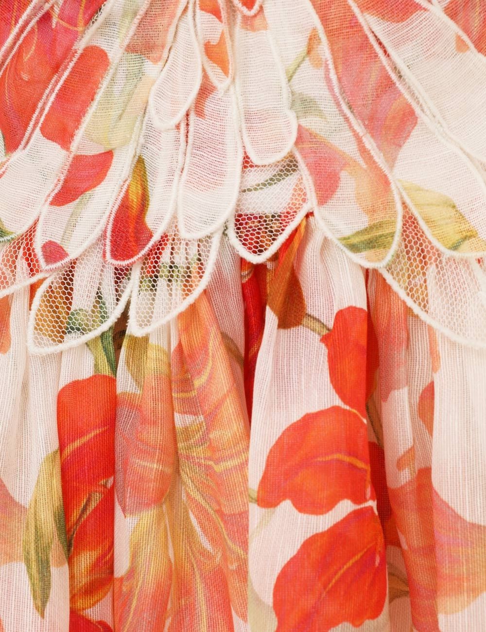 Zimmermann oc11z0525 Tranquillity Feather Maxi Dress in Multicolor Size L / US 10 / IT 46 - 6 Thumbnail