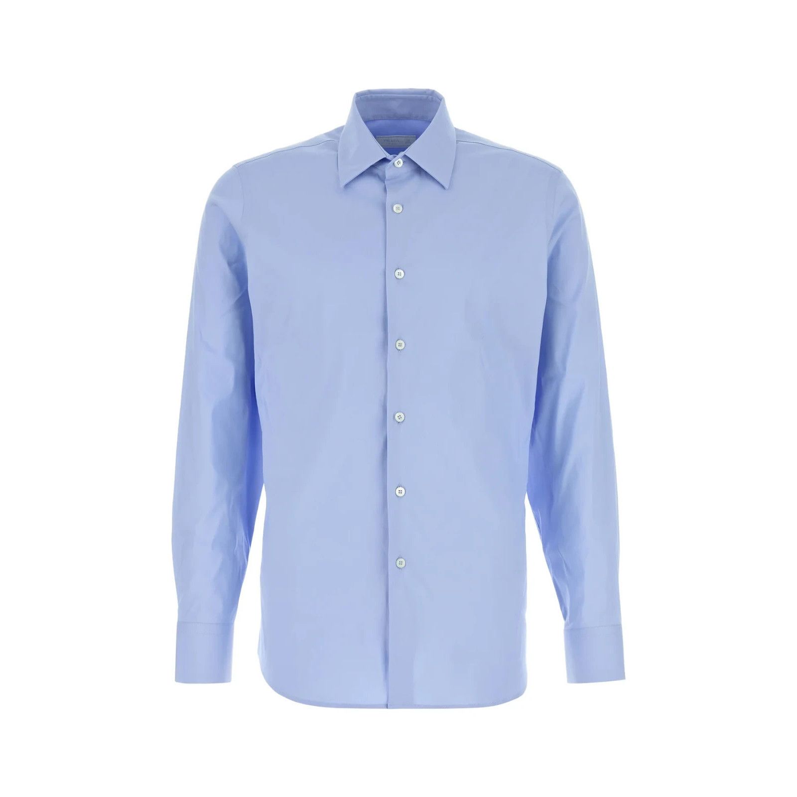 Prada PRADA Light Blue Stretch Poplin Shirt New And Authentic (Men Size US XXS / EU 40 - 1 Thumbnail