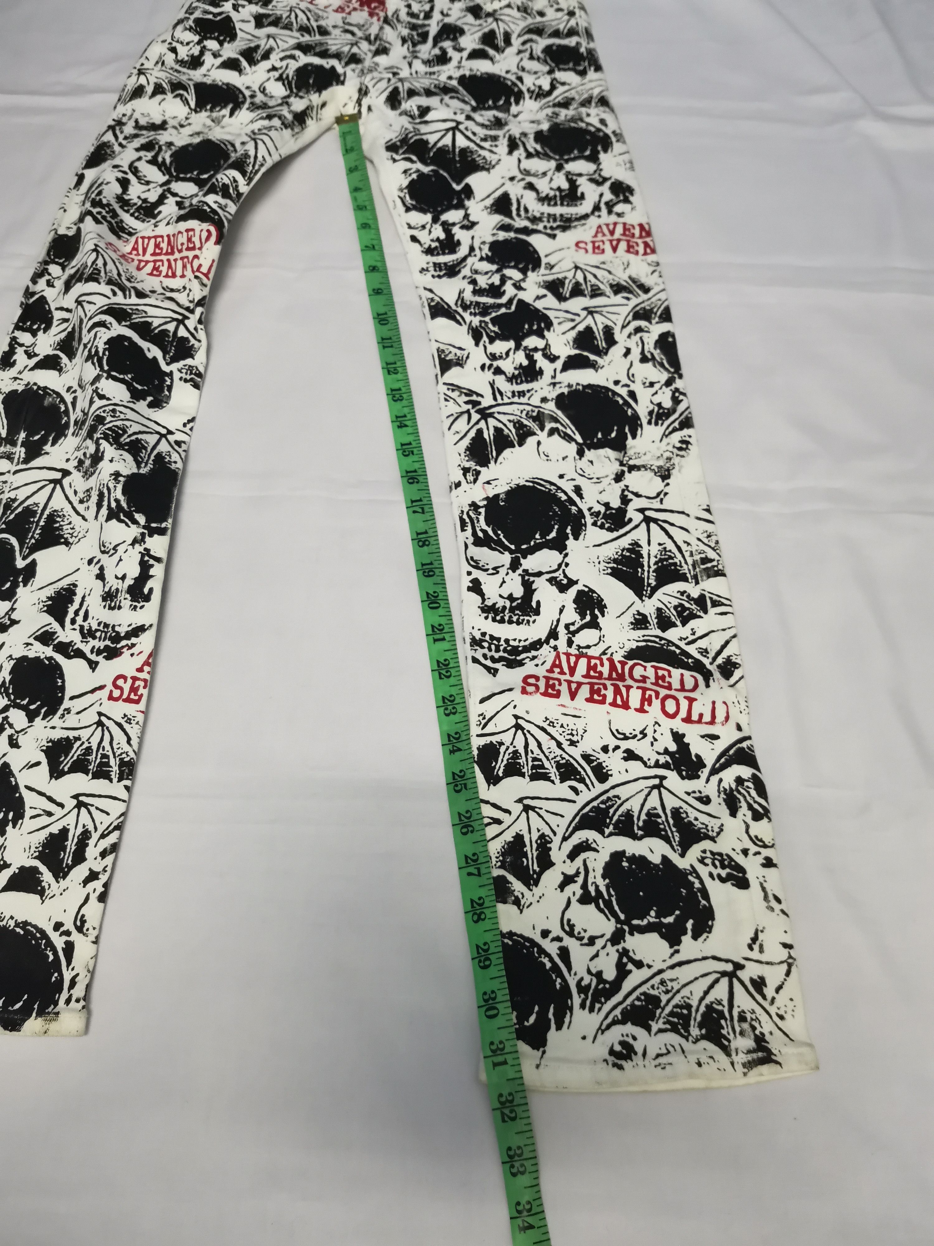 Handmade UJ Custom Avanged Sevenfold OverPrint Pant Slim Fit Straight Size US 29 - 10 Thumbnail