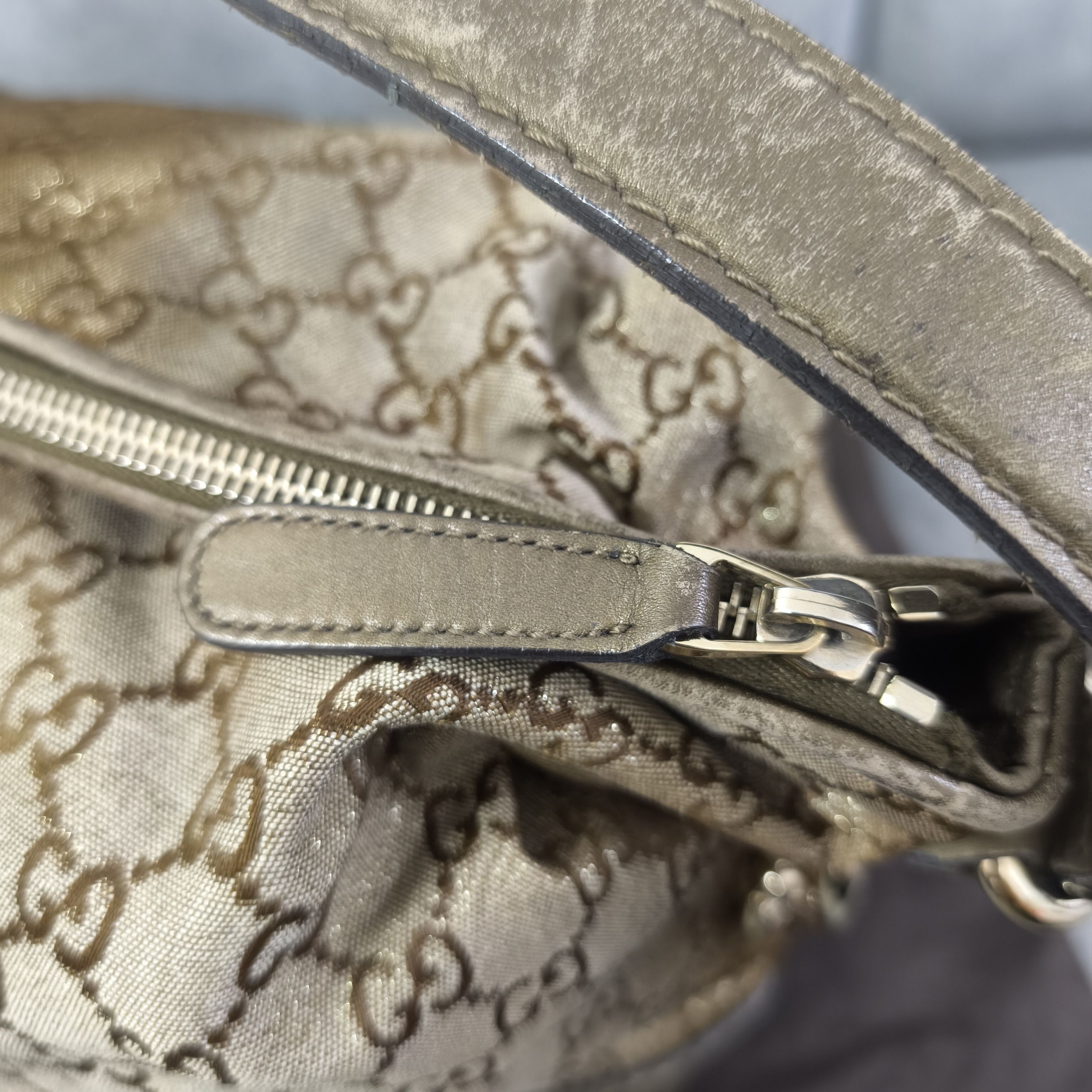 Gucci GUCCI Beige Metallic GG Canvas Heart-Bit Hobo Bag Size ONE SIZE - 13 Thumbnail
