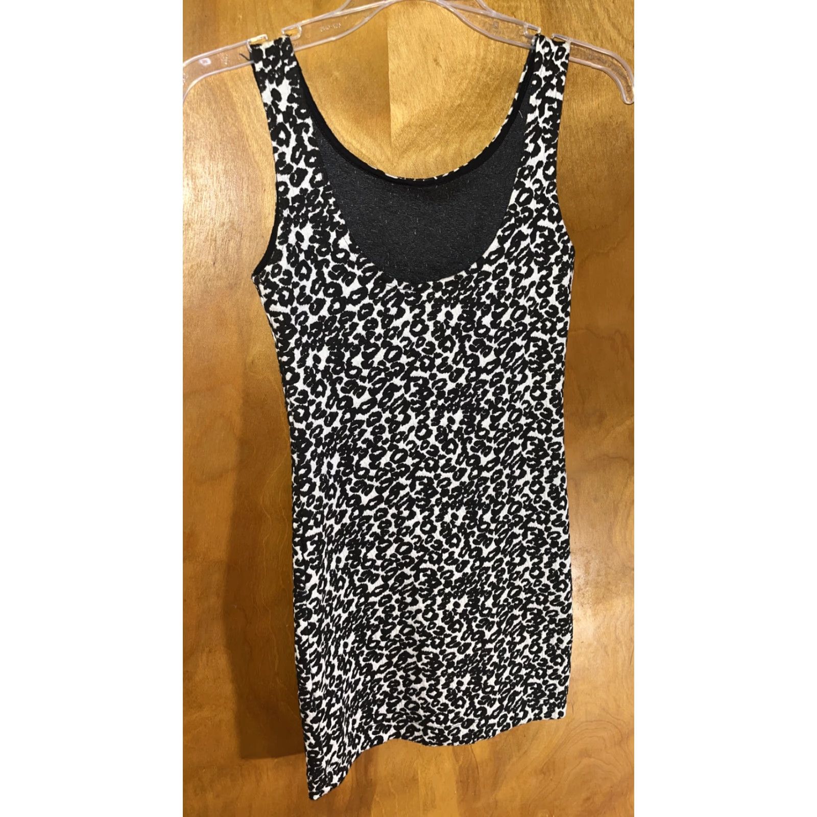 H&M H&M Divided Womens Tank Dress Size 4 Stretch Black White Leopard Print 90s Style Size S / US 4 / IT 40 - 3 Thumbnail