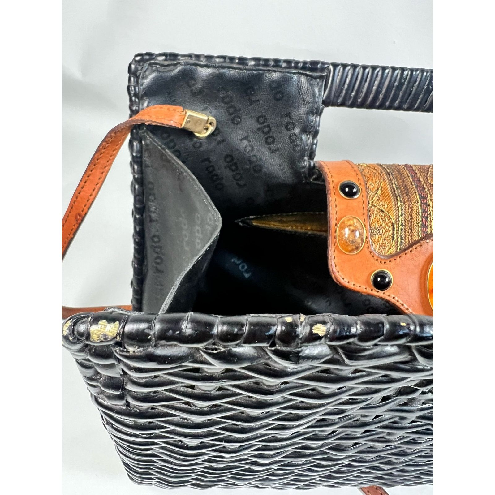 Other Vintage Rodo Black Wicker Shoulder Bag Size ONE SIZE - 7 Thumbnail