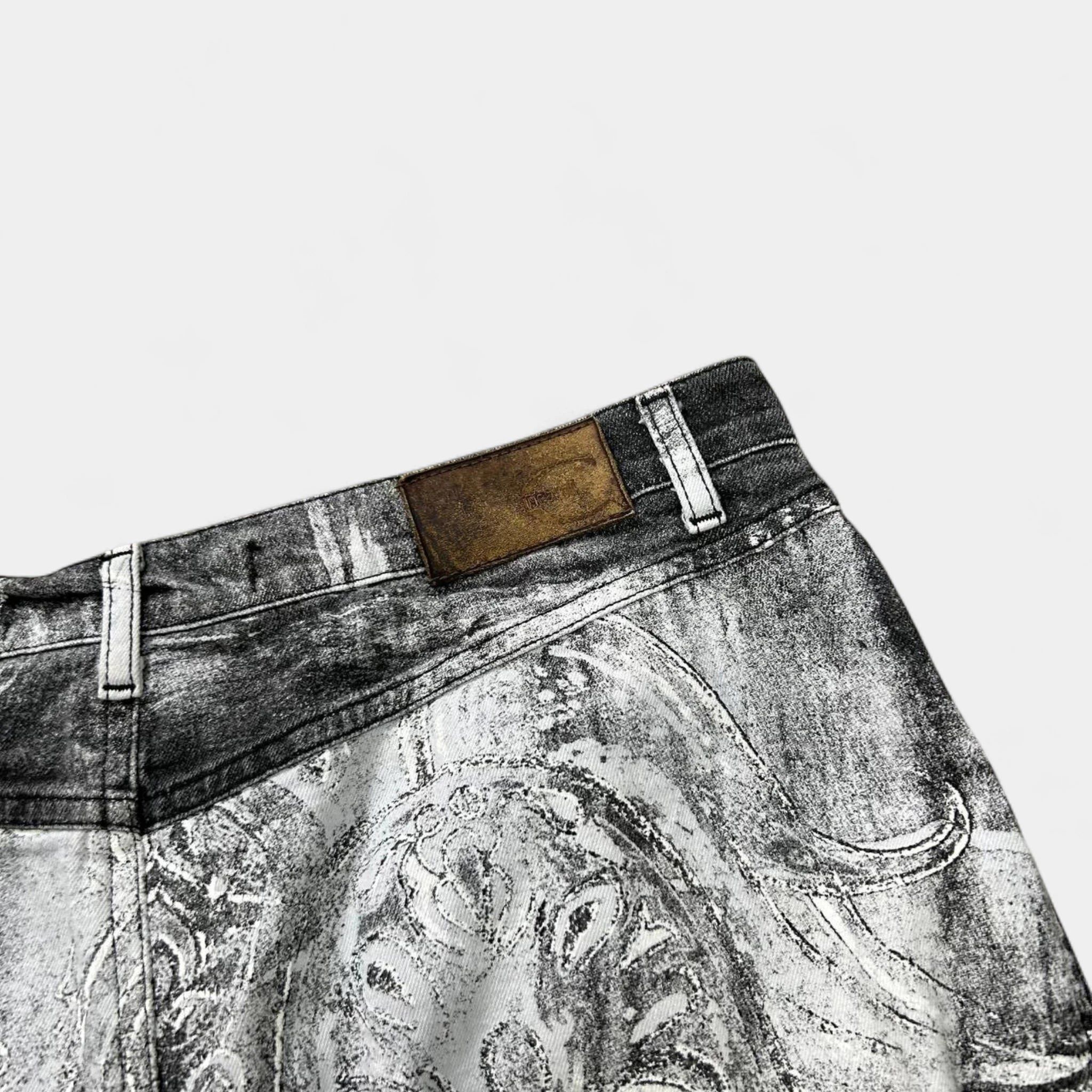 Just Cavalli Just Cavalli 2000s Bandana Print Black and White Mid-Length Size 30" / US 8 / IT 44 - 6 Thumbnail