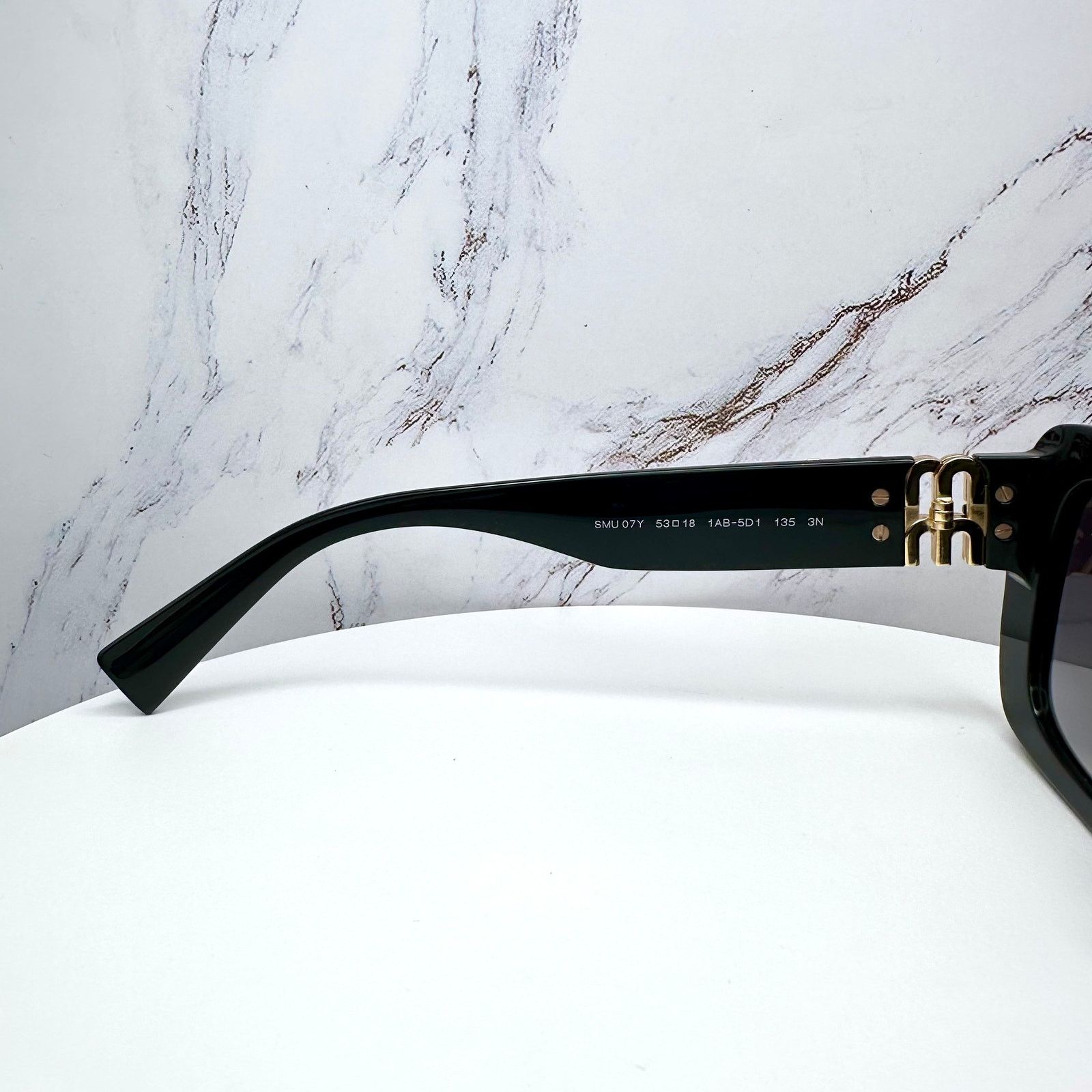Miu Miu New MIU MIU Sunglasses Black Gold Metal Logo Authentic Size ONE SIZE - 7 Thumbnail