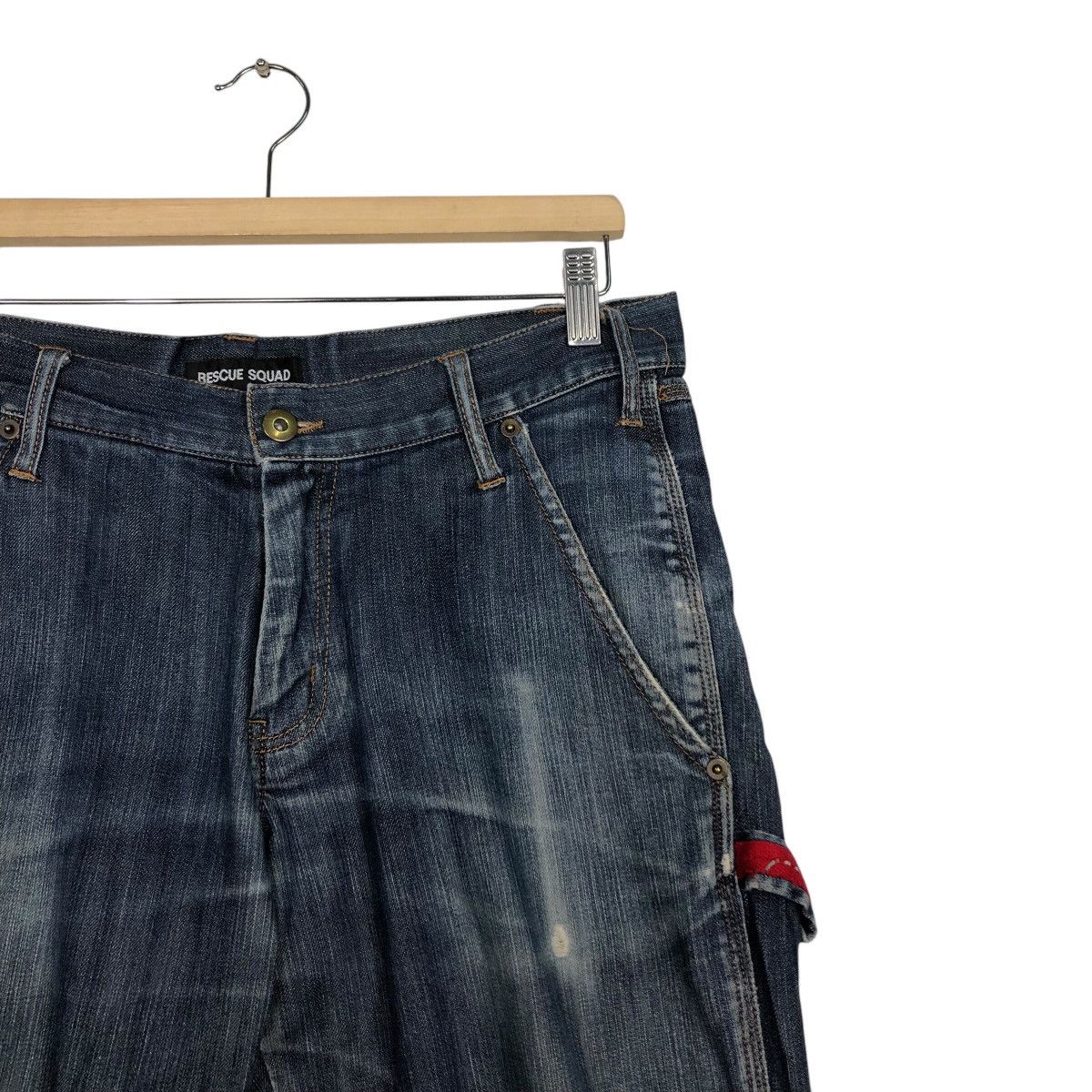 Japanese Brand 📌Rich Blue Vintage Denim Biker Pants Resque Squad Size 34" / US 12 / IT 48 - 7 Thumbnail
