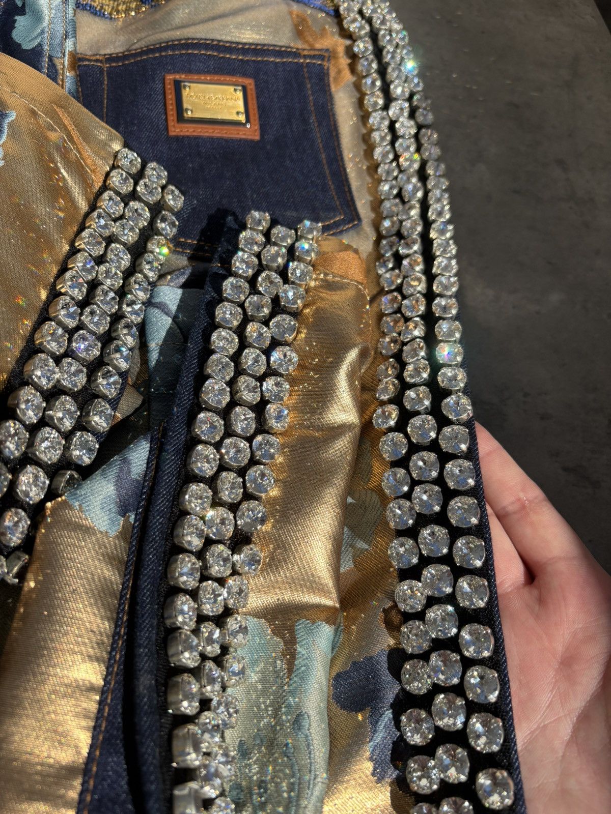 Dolce & Gabbana Dolce & Gabbana denim trousers with crystals high waisted Size 26" / US 2 / IT 38 - 7 Thumbnail