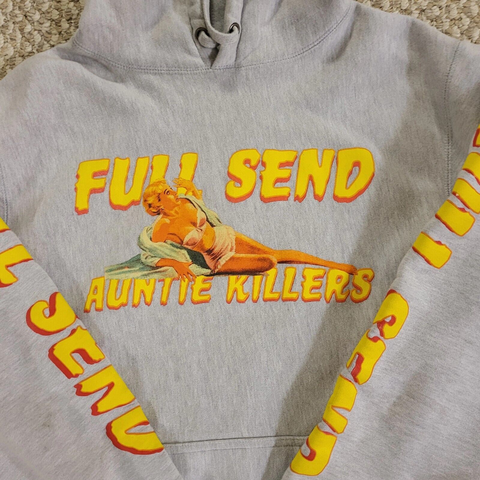 Full Send Full Send Auntie Killers Mens Size Small Grey Hoodie Size US S / EU 44-46 / 1 - 4 Thumbnail