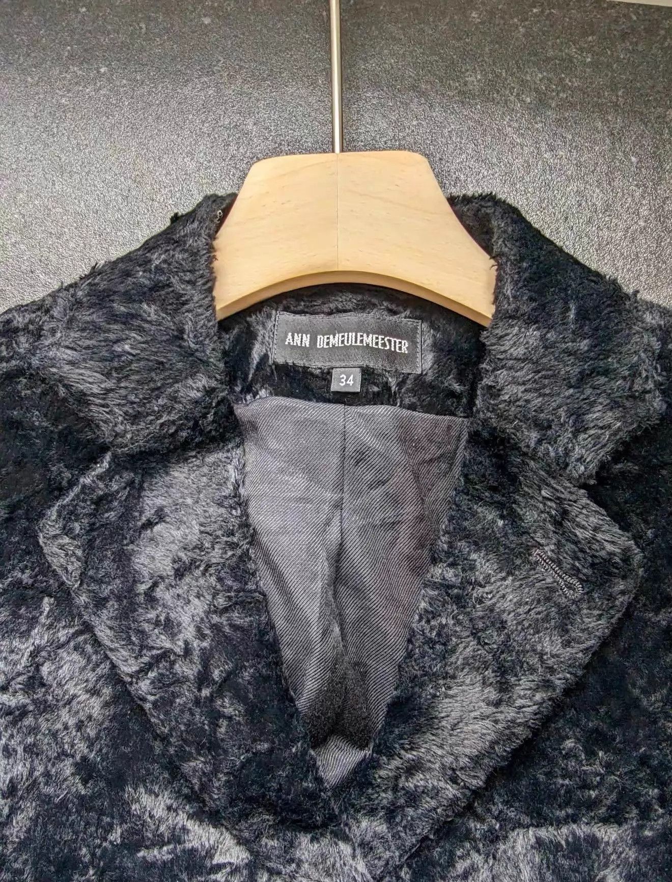Ann Demeulemeester Ann Demeulemeester velvet faux fur trim jacket 34 Size XXS / US 00 / IT 34 - 4 Thumbnail