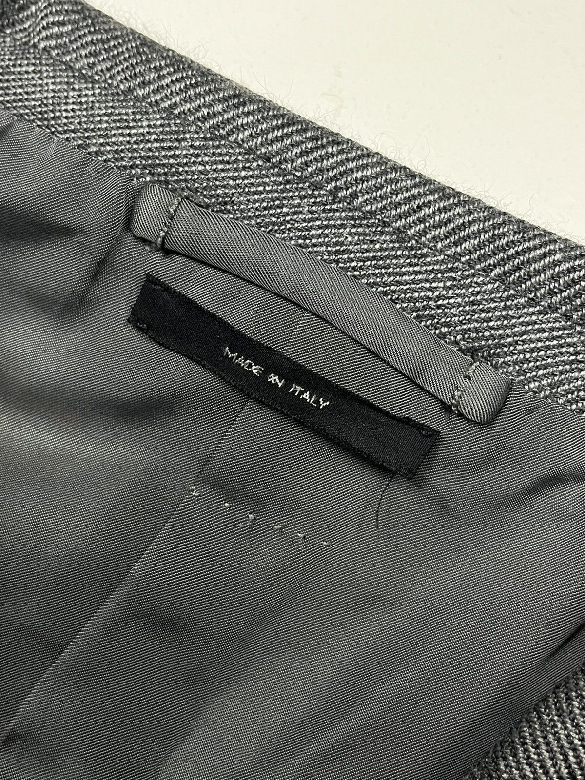 Tom Ford Tom Ford Gray Tailored Jacket with Leather Suede Detailing Size 52R - 18 Thumbnail