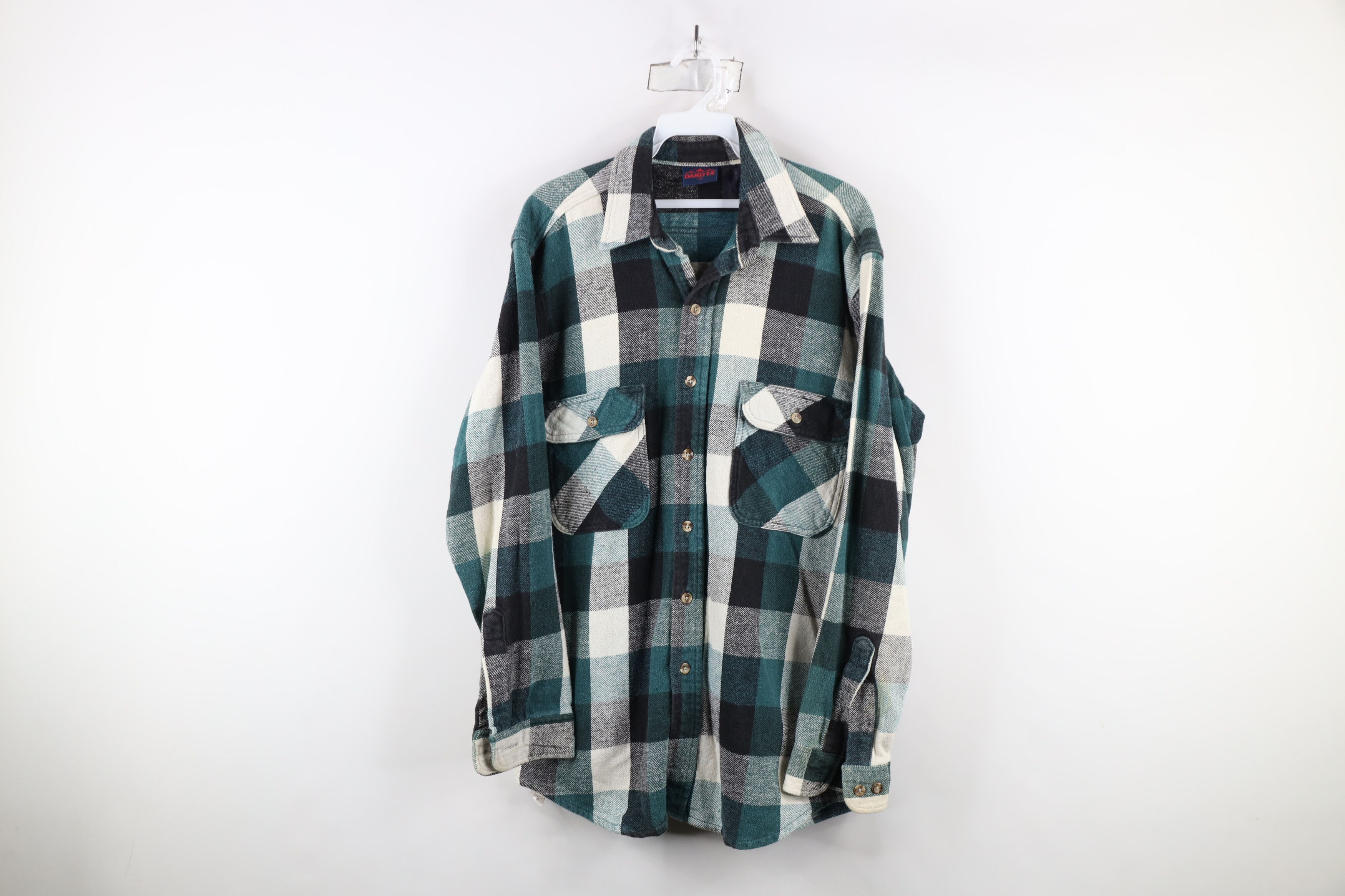 Vintage Vintage 90s Streetwear Heavyweight Button Shirt Plaid Size US M / EU 48-50 / 2 - 1 Thumbnail