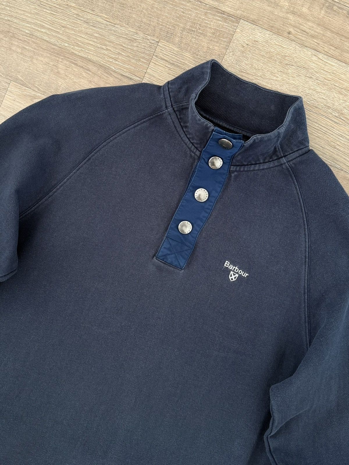 Barbour Vintage Barbour England Navy Pullover 1/4 Rare Sweatshirt Size US S / EU 44-46 / 1 - 3 Thumbnail