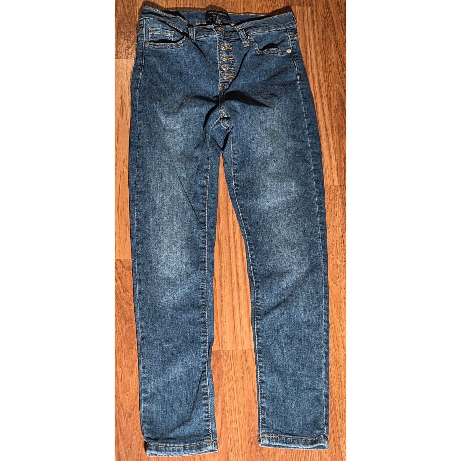 Banana Republic Banana Republic High-Rise Skinny Blue Jeans - Size 25/0 Size 25" / US 0 / IT 36 - 3 Thumbnail