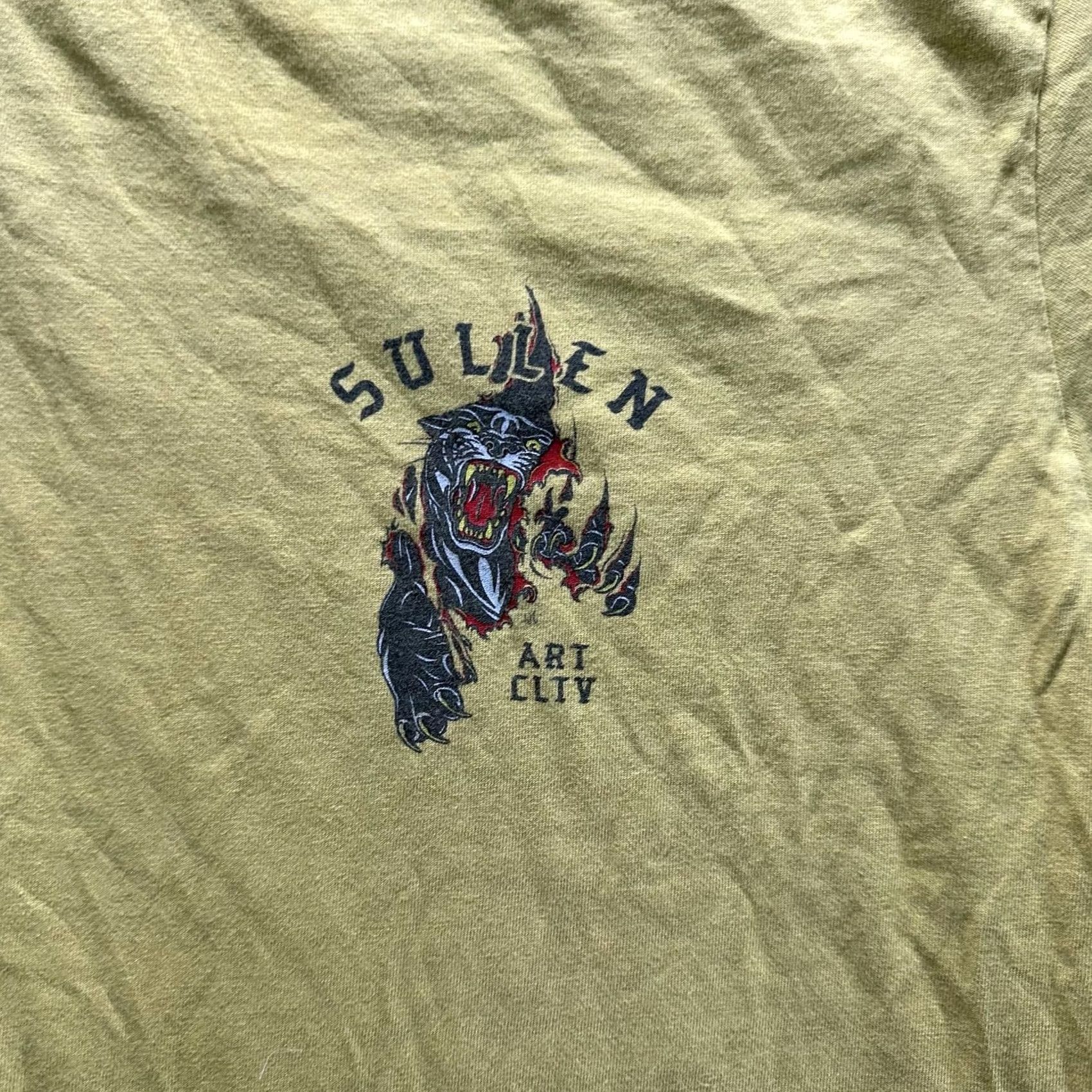 Vintage Sullen Art Collective Shirt Mens 3XL Yellow Panther Graphic Tee Crewneck Tagless Size US XXL / EU 58 / 5 - 2 Thumbnail