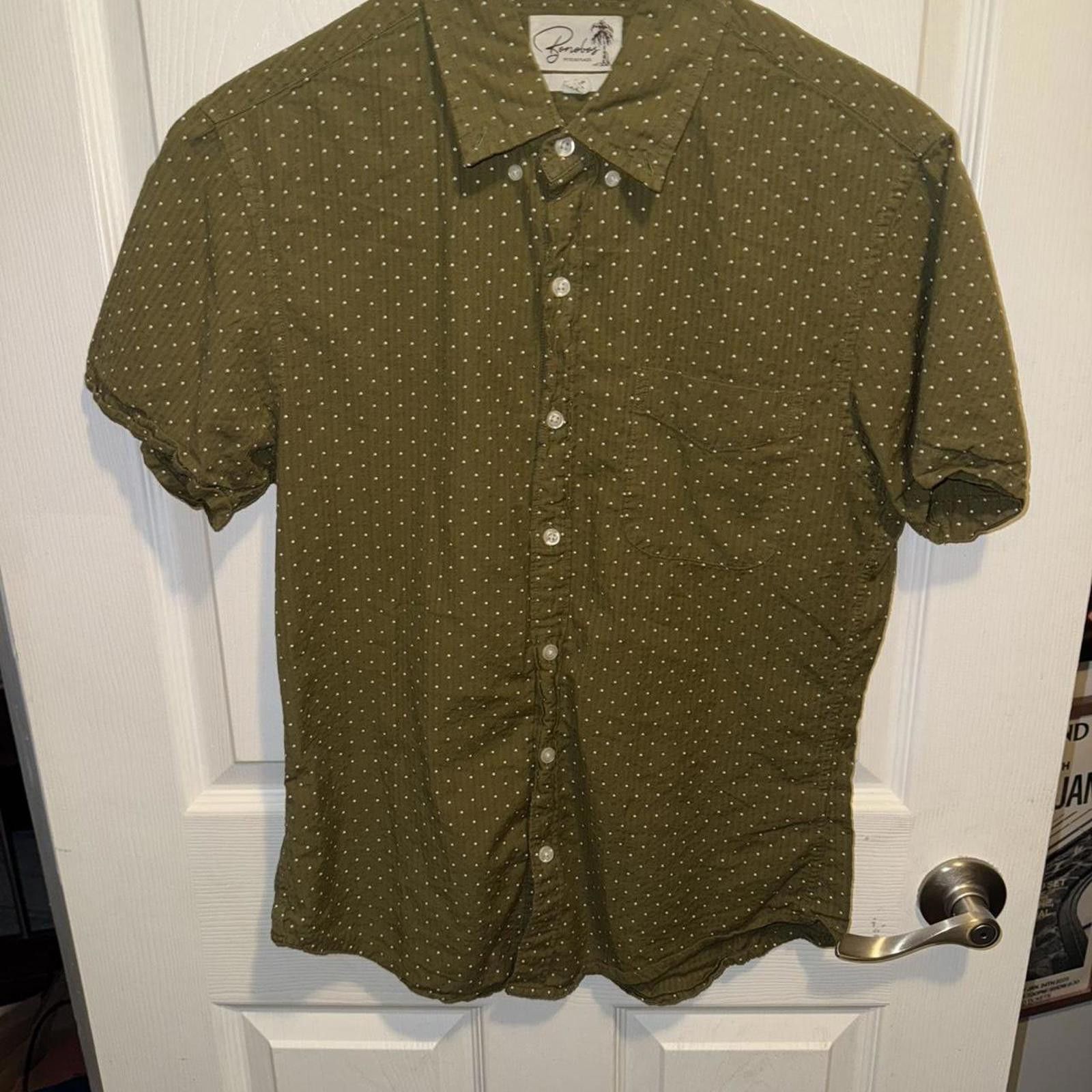 Bonobos Bonobos Olive green polka dot button up shirt Size US M / EU 48-50 / 2 - 1 Thumbnail