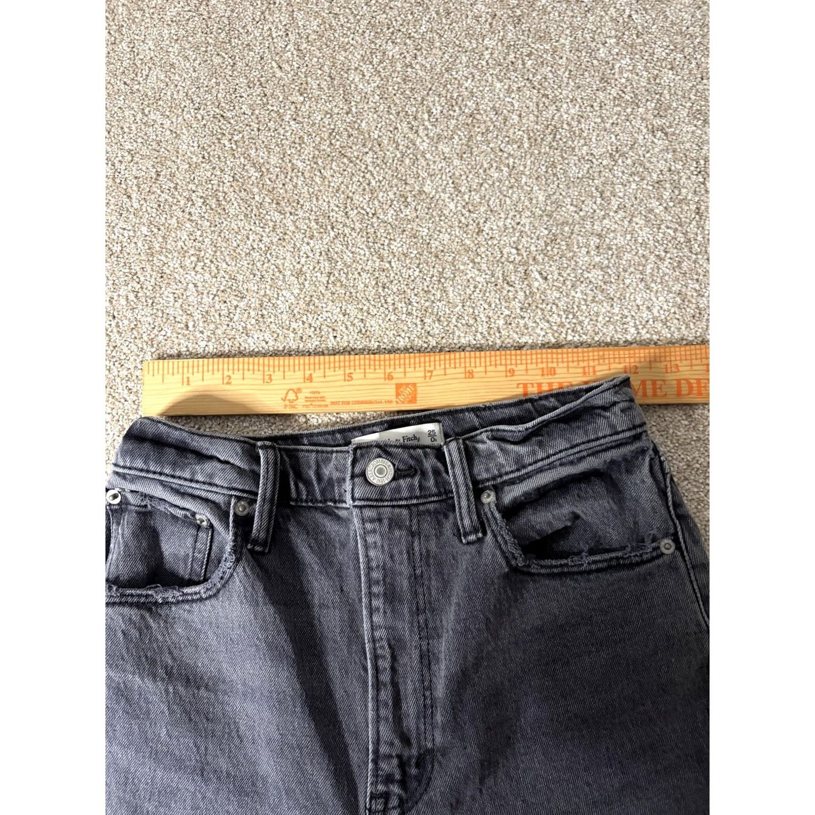 Abercrombie & Fitch Abercrombie & Fitch Jeans Womens 25 Gray 90s Straight Ultra High Rise Slit Hem Size 42" / US 20 - 4 Thumbnail