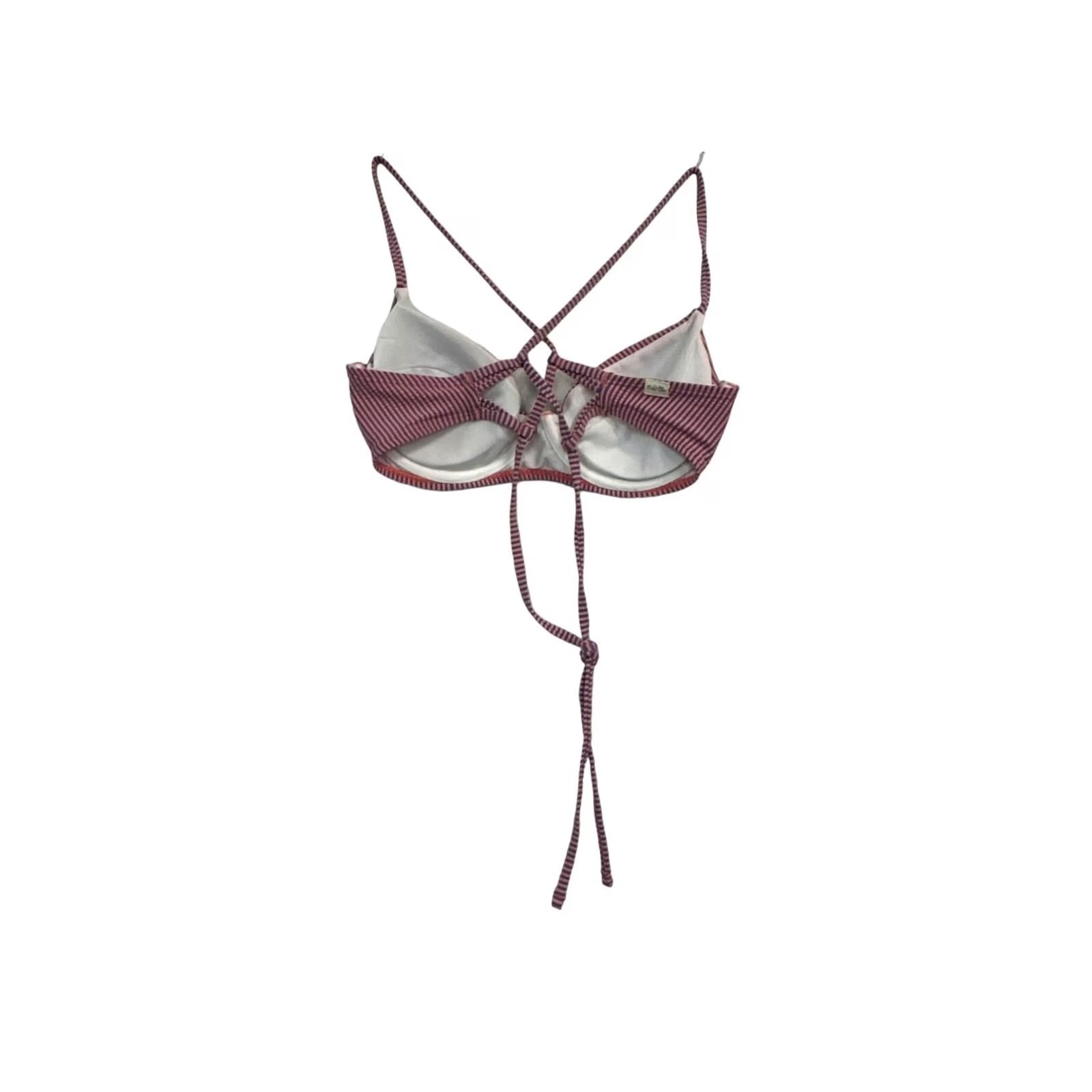 Vintage Salt Life Women's Bikini Top Pink/Purple - Medium, Regular Size Top, Salt Life, Women, Bikini Top, Pink/Purple Pinstripes Size M / US 6-8 / IT 42-44 - 2 Thumbnail