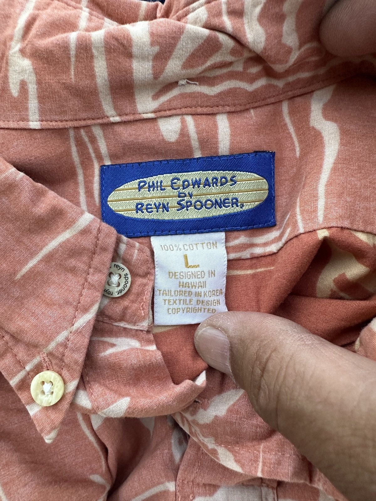 Reyn Spooner PreOwned Reyn Spooner Phil Edwards Hawaiian Orange Men's L Size US L / EU 52-54 / 3 - 4 Thumbnail