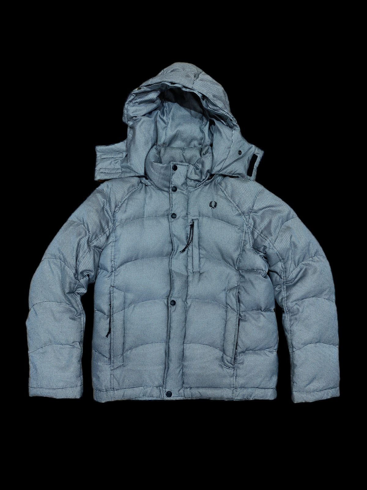 FRED PERRY HOUNDSTOOTH GOOSE DOWN PUFFER JACKET