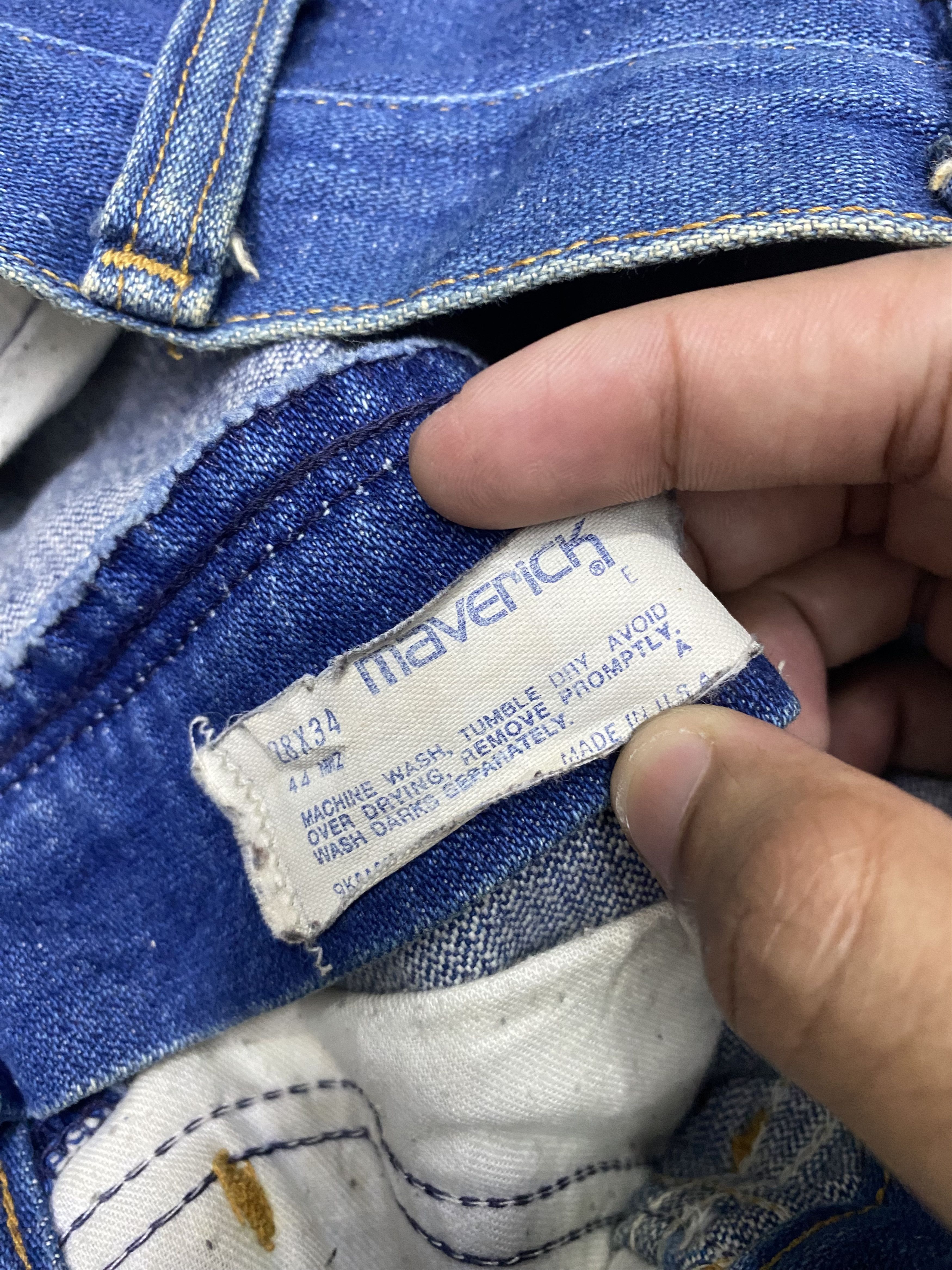 Vintage Vintage Maverick Scovill Zipper USA Distress Denim Jeans Size US 28 / EU 44 - 8 Thumbnail