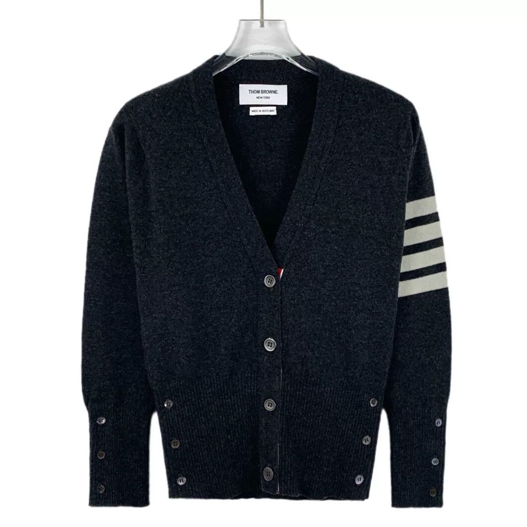 Thom Browne thom browne gray cashmere cardigan Size US M / EU 48-50 / 2 - 1 Thumbnail