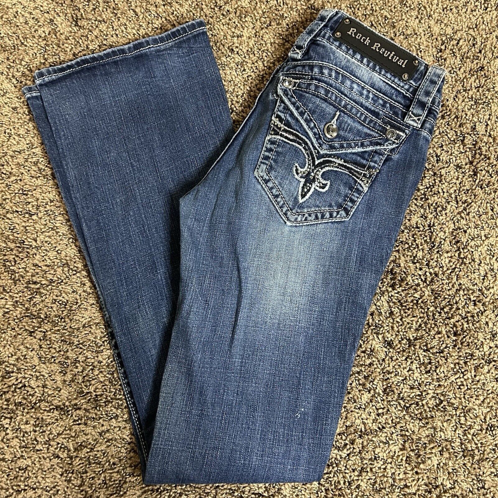 Rock Revival Rock Revival Women Evelyn Bt Cut Jeans Bling Women Size 27 Size 27" / US 4 / IT 40 - 15 Thumbnail
